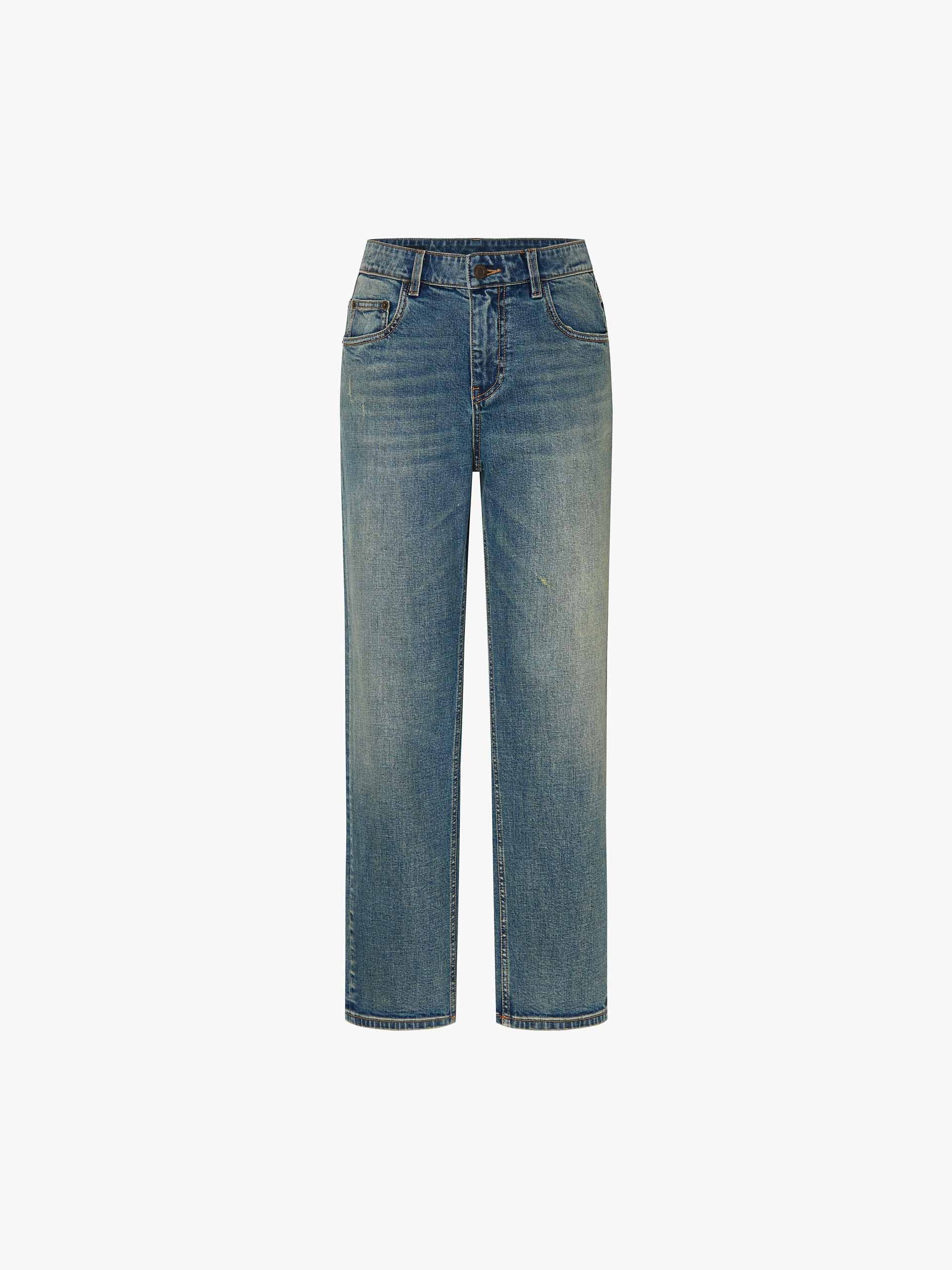 Distressed Tapered Jeans