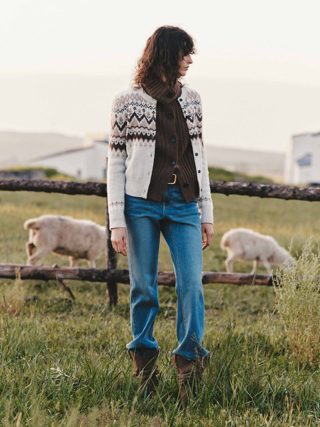 Whisker Effect Flared Jeans