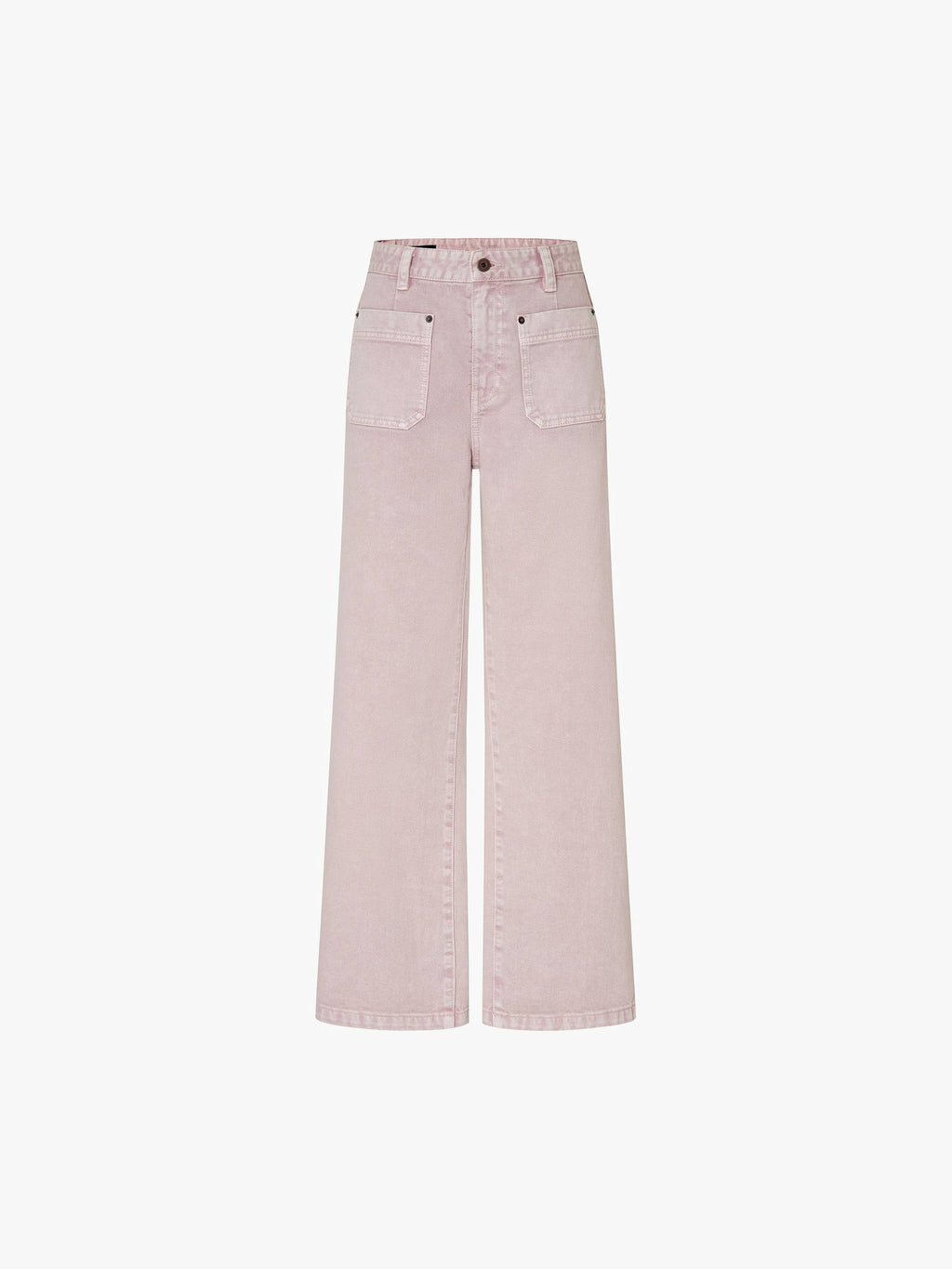 Front Patch Pockets Pink Jeans