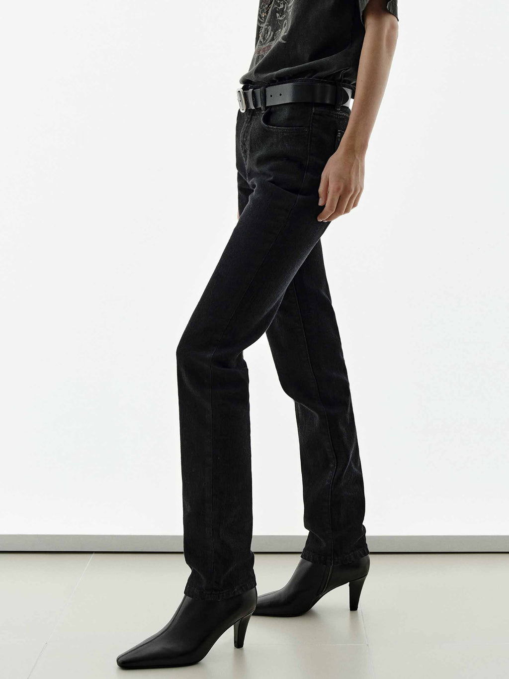 Cotton Blend Ankle Jeans
