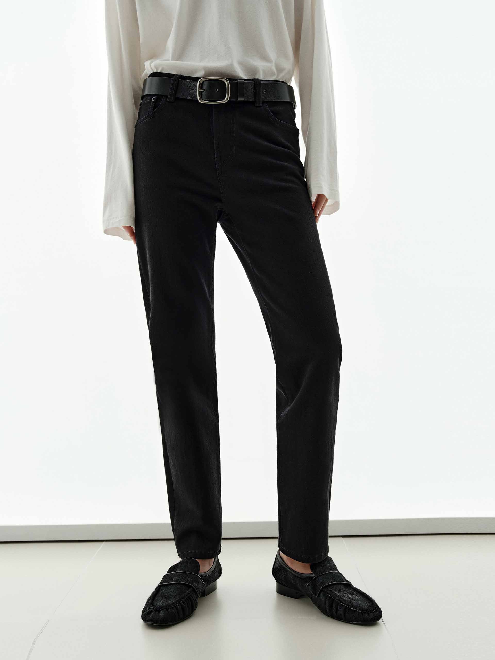 Cotton Blend Ankle Jeans