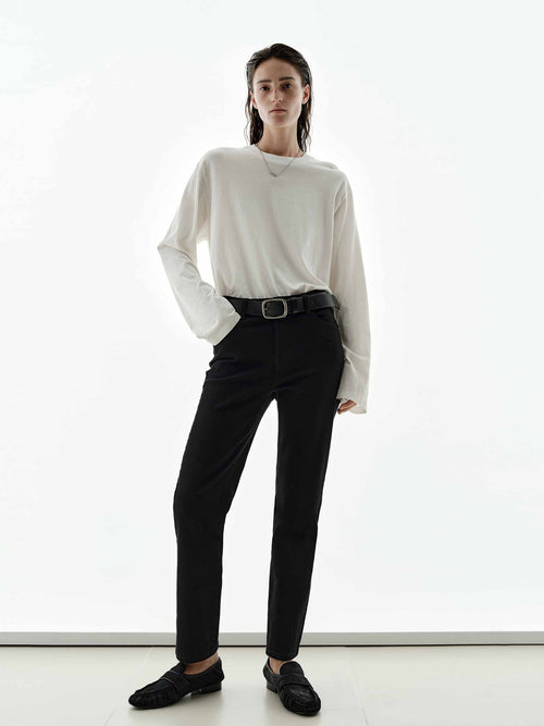Cotton Blend Ankle Jeans