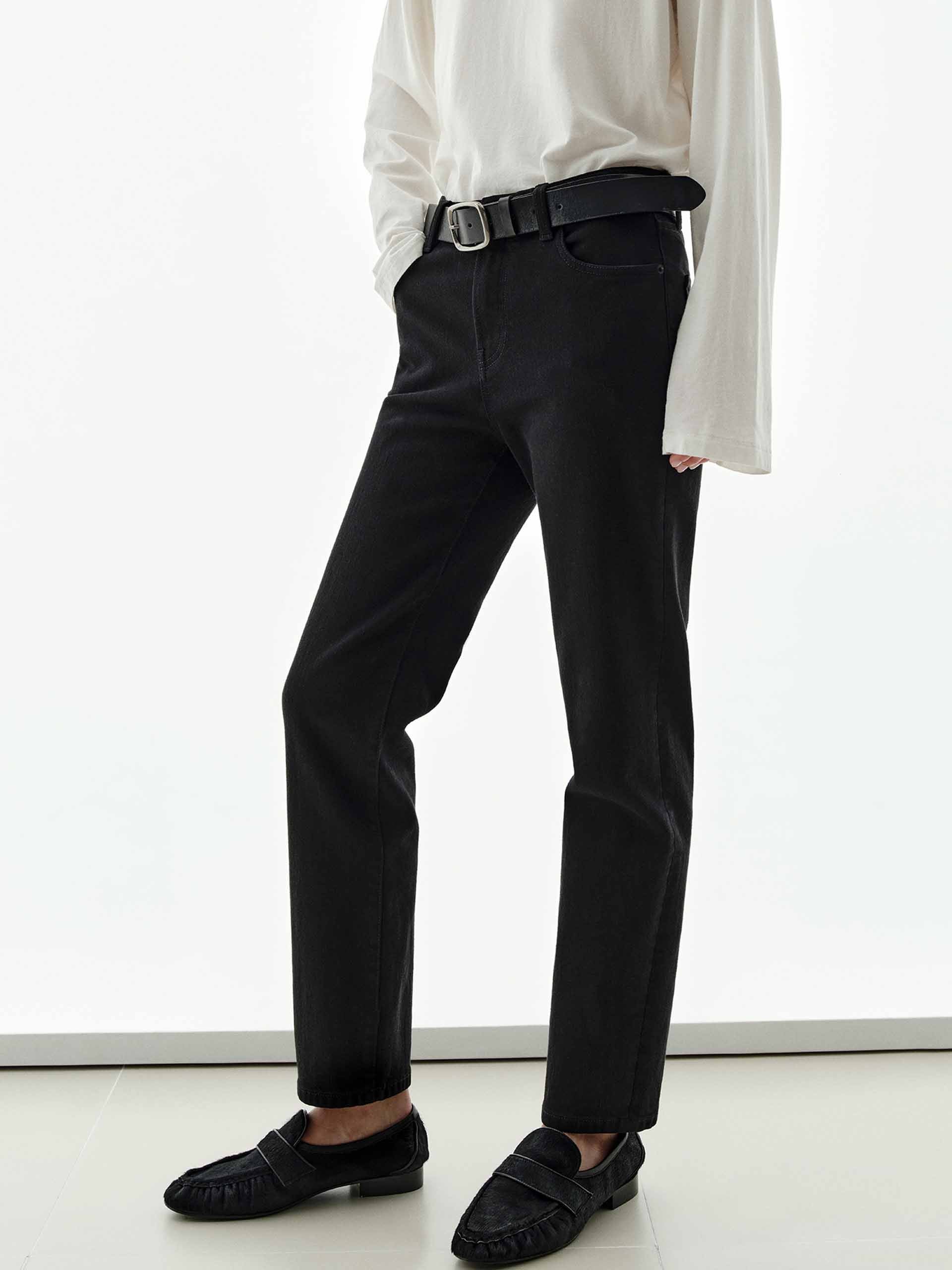 Cotton Blend Ankle Jeans