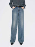 Color Rhinestone Cotton Jeans