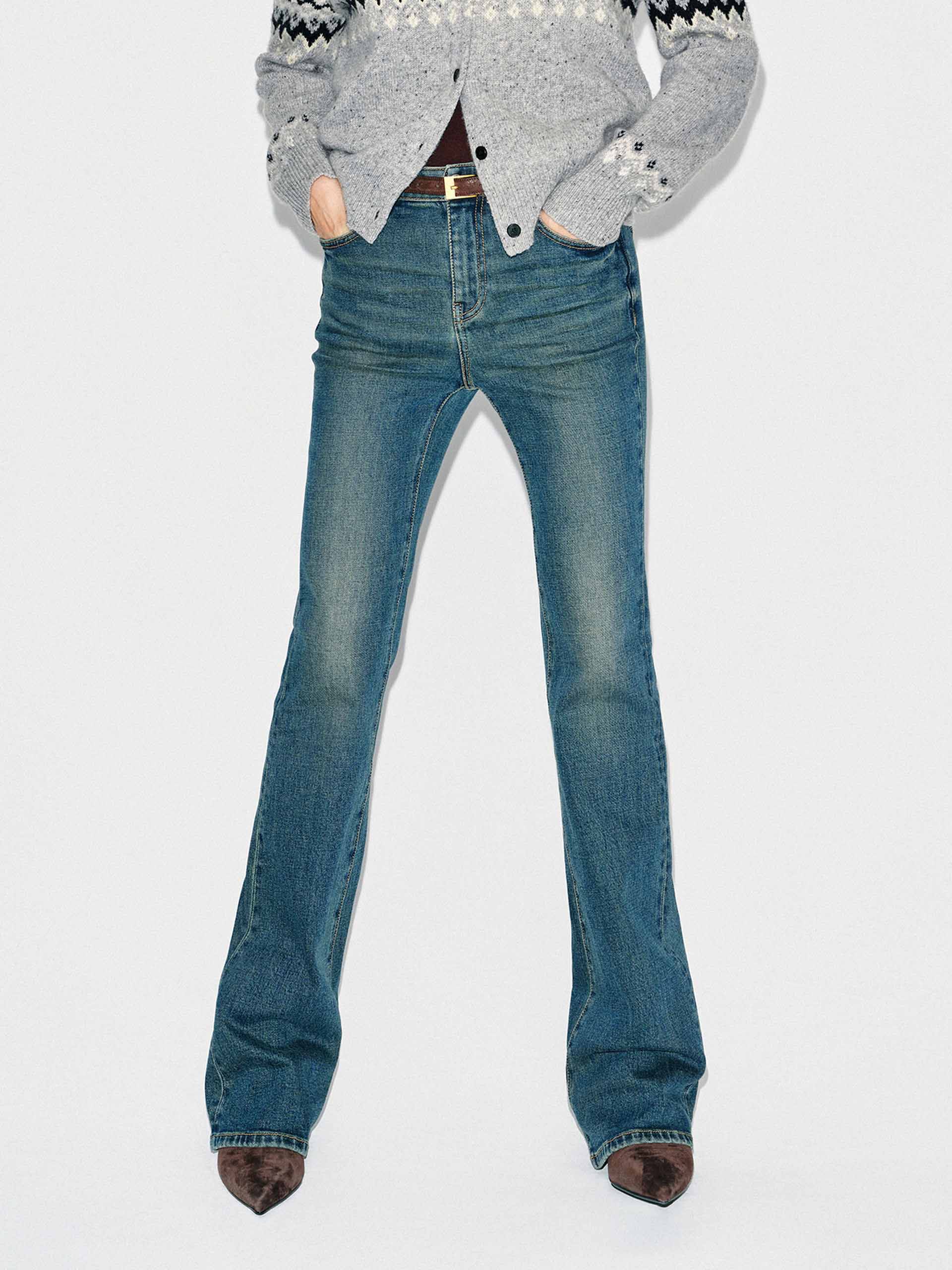 Faded Blue Flared Jeans