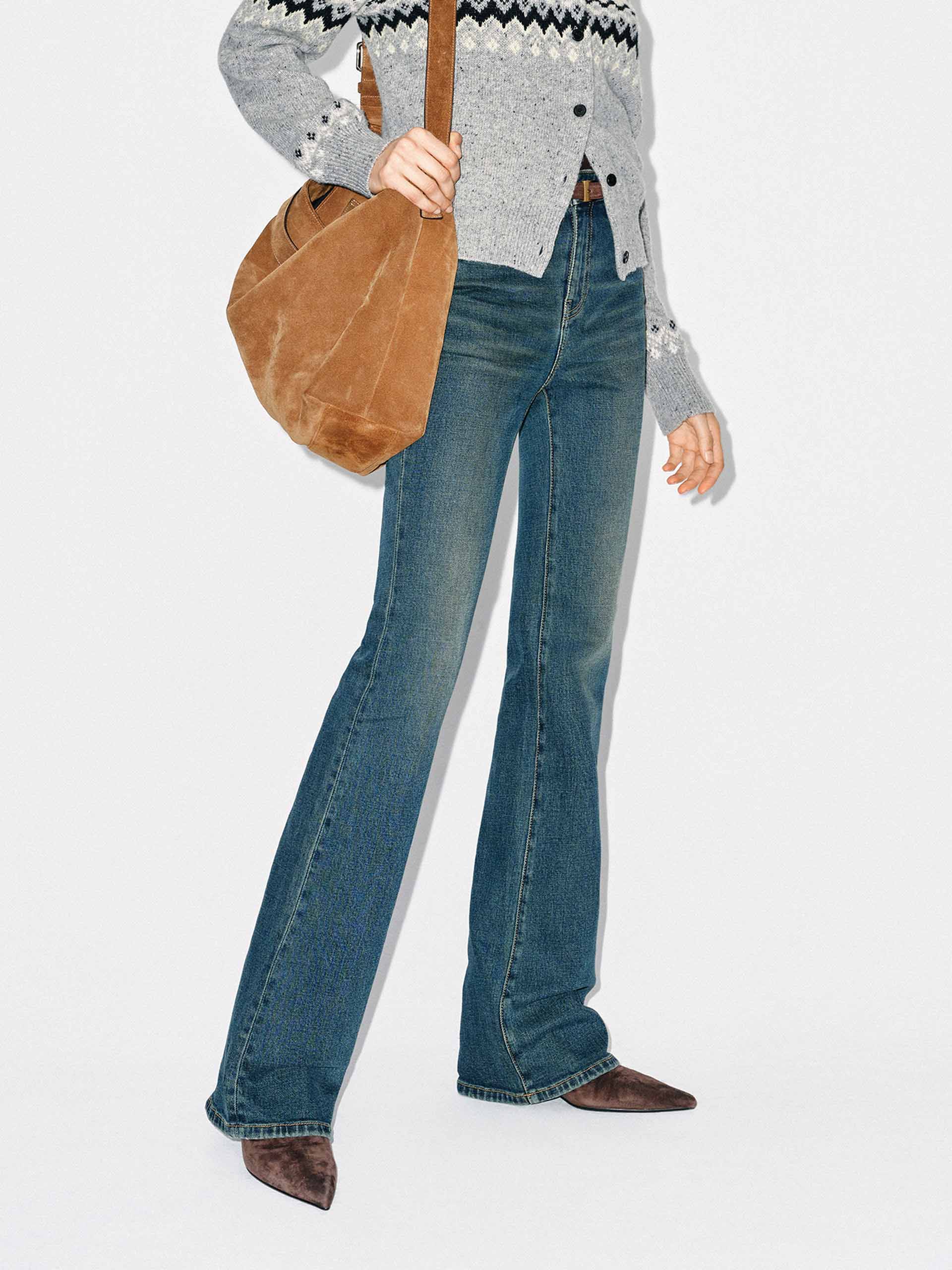 Faded Blue Flared Jeans