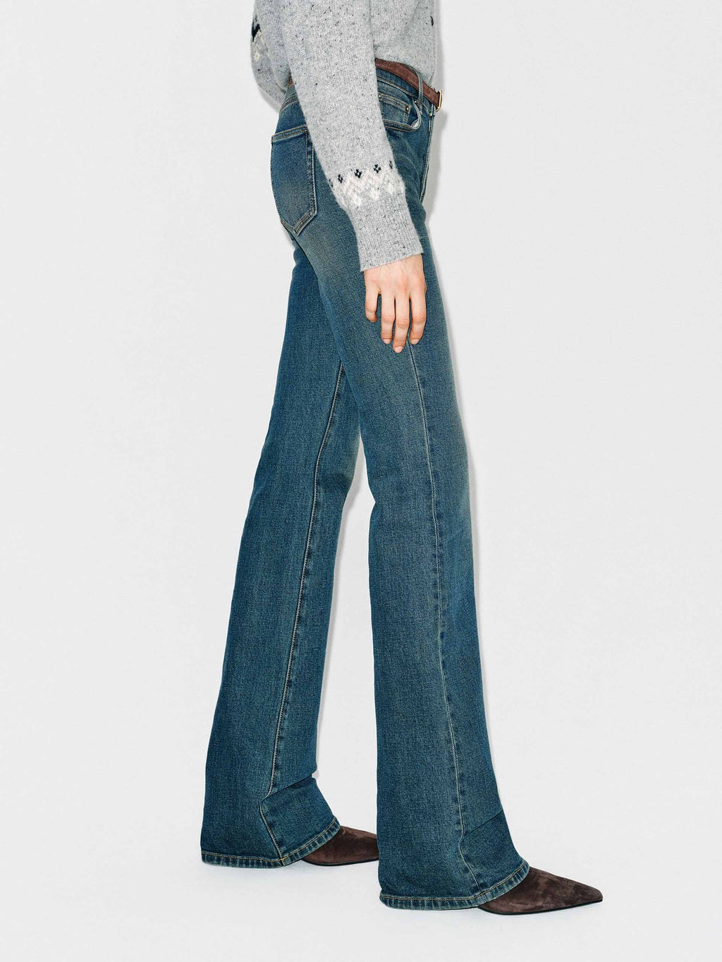 Faded Blue Flared Jeans