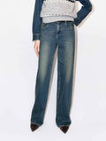 Whisker Effect Straight Jeans