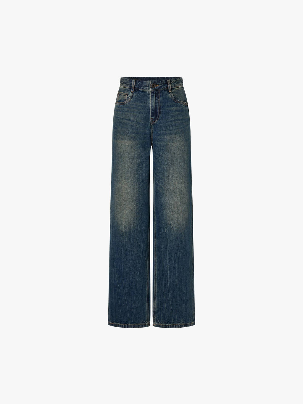 Whisker Effect Straight Jeans