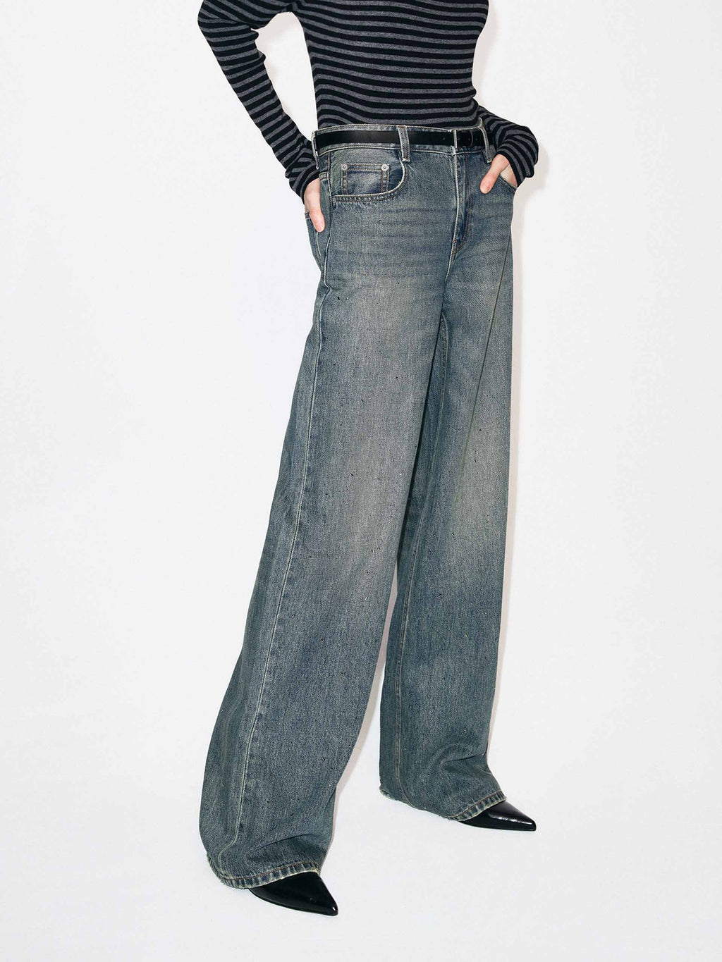 Hotfix Rhinestone Vintage Jeans