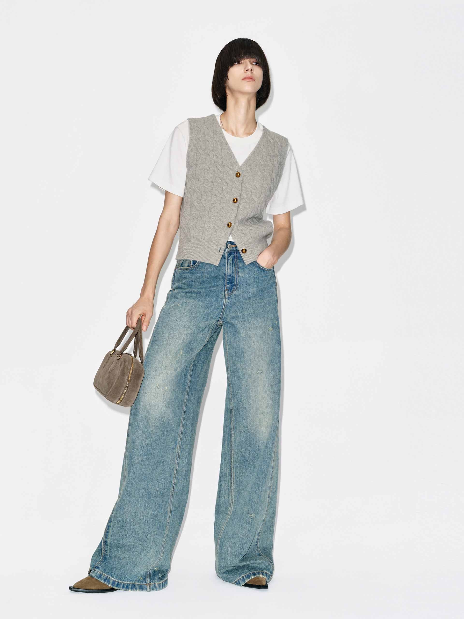 Seams Detail Ripped Jeans