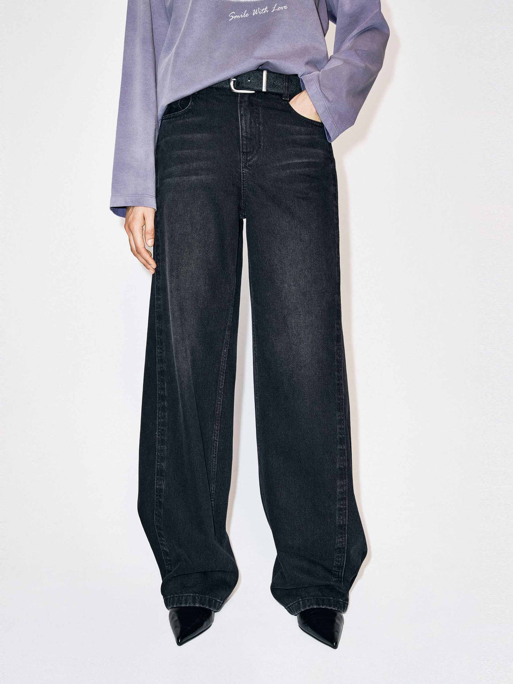 Seams Detail Cotton Jeans