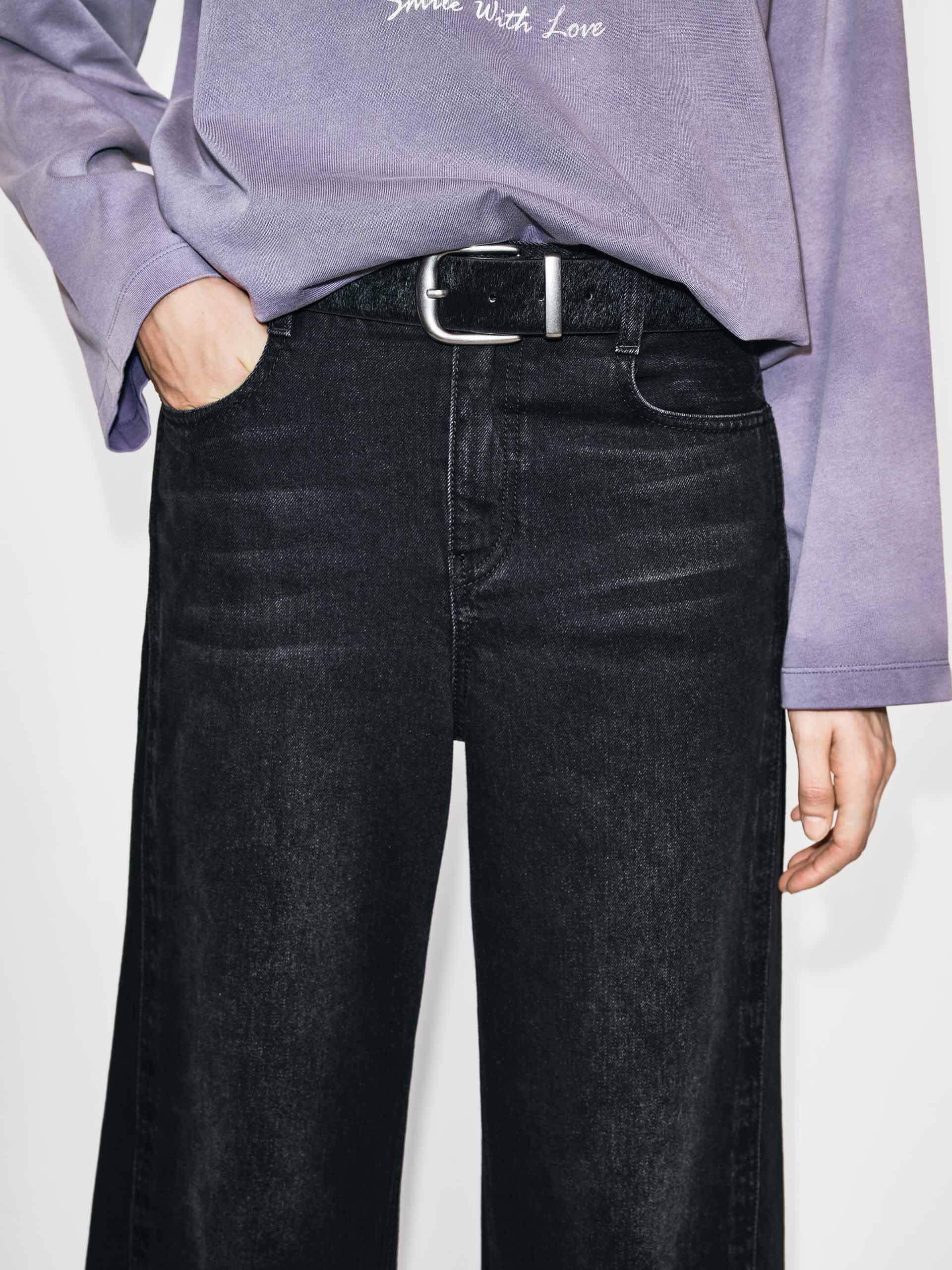 Seams Detail Cotton Jeans