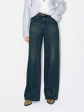 Straight Faded Blue Jeans