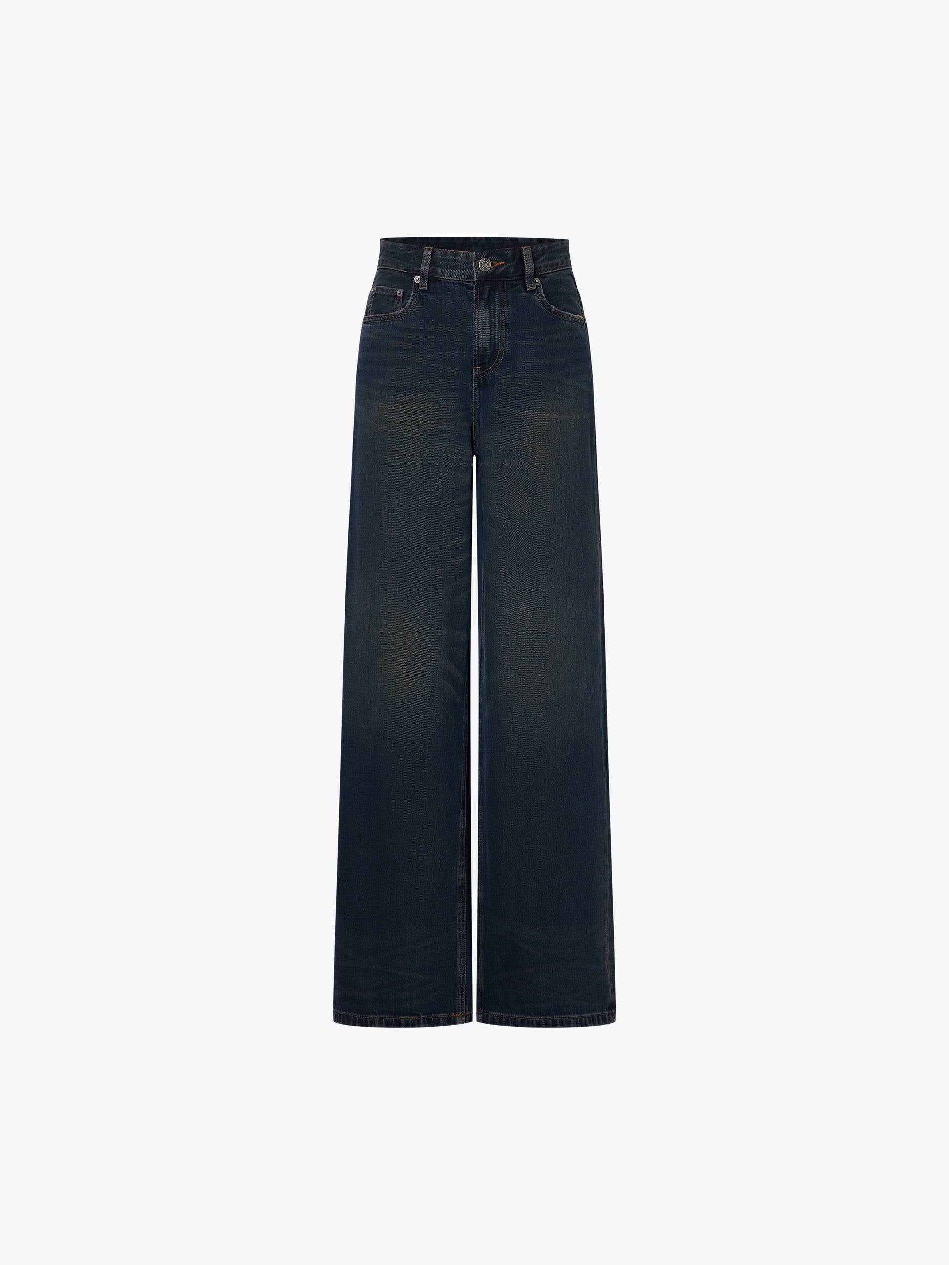 Straight Faded Blue Jeans