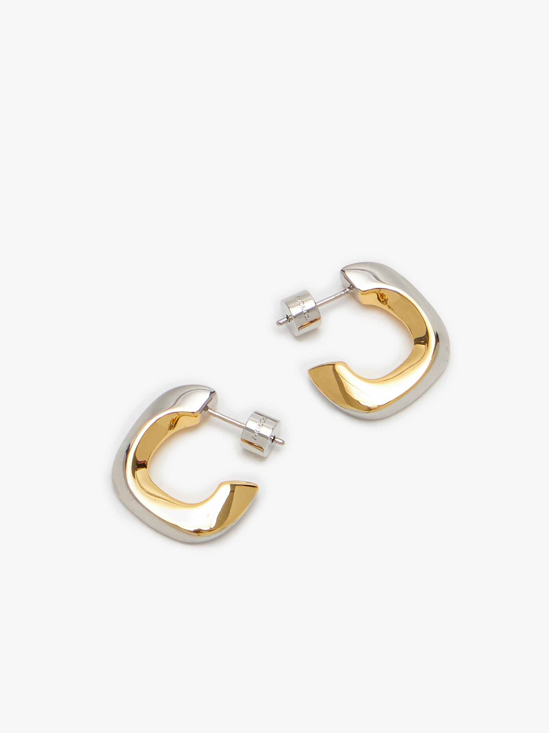 Two-tone Geometric Hoop Earrings