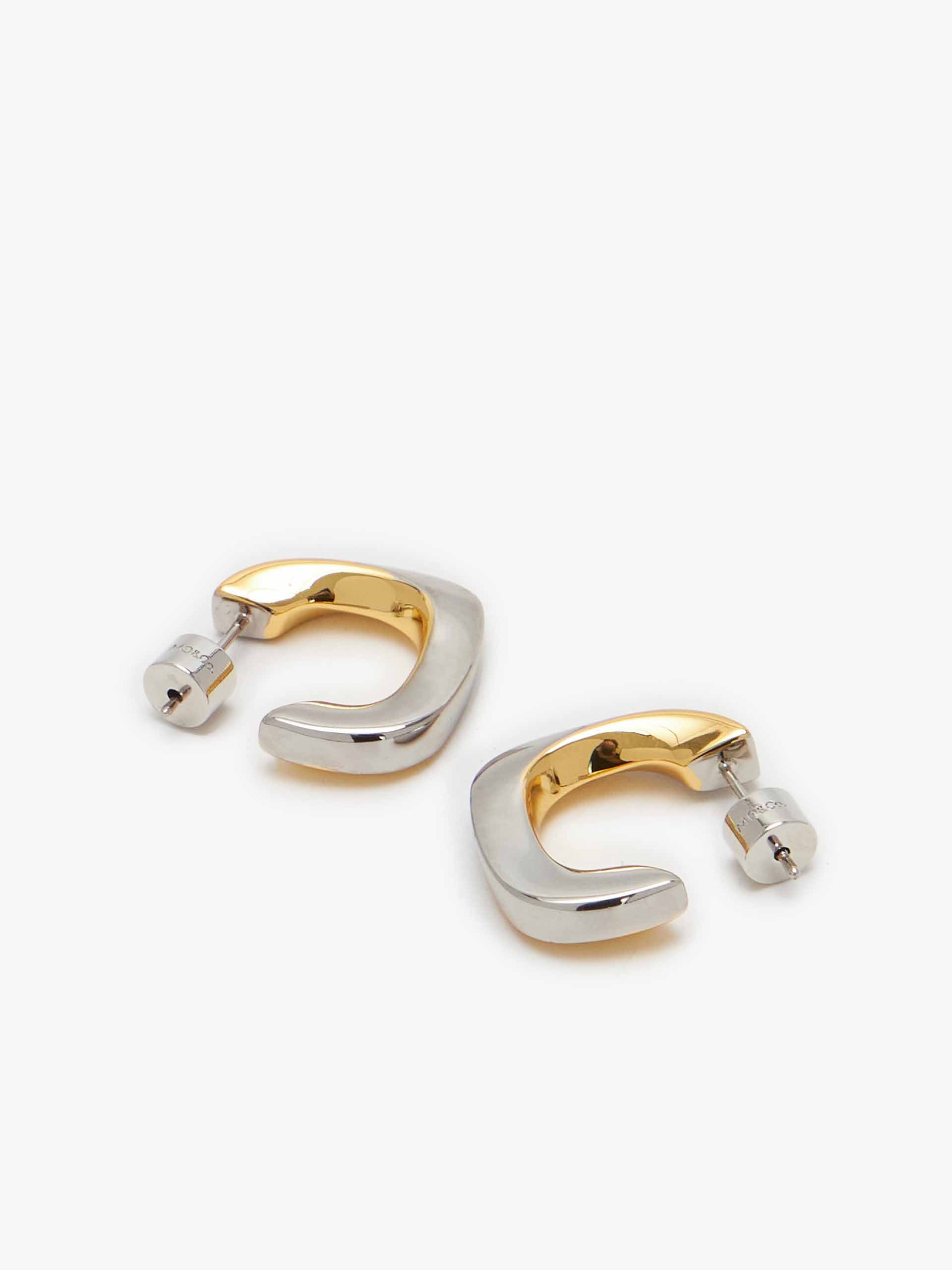 Two-tone Geometric Hoop Earrings
