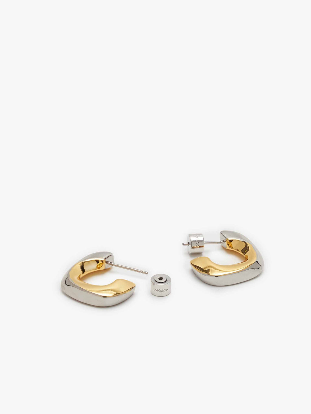 Two-tone Geometric Hoop Earrings