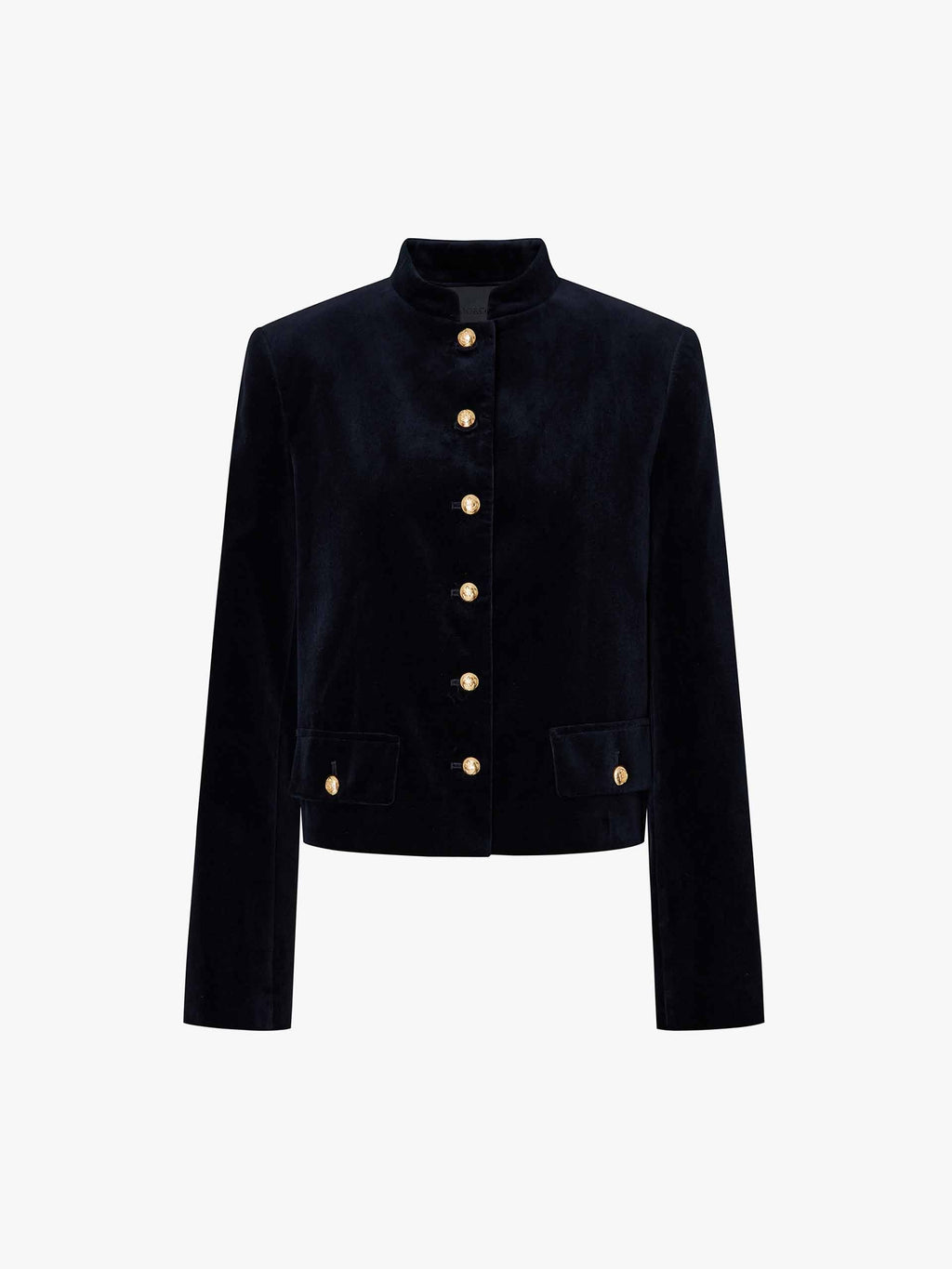 Mock Collar Velvet Jacket