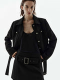 Cropped Wool Blend Jacket