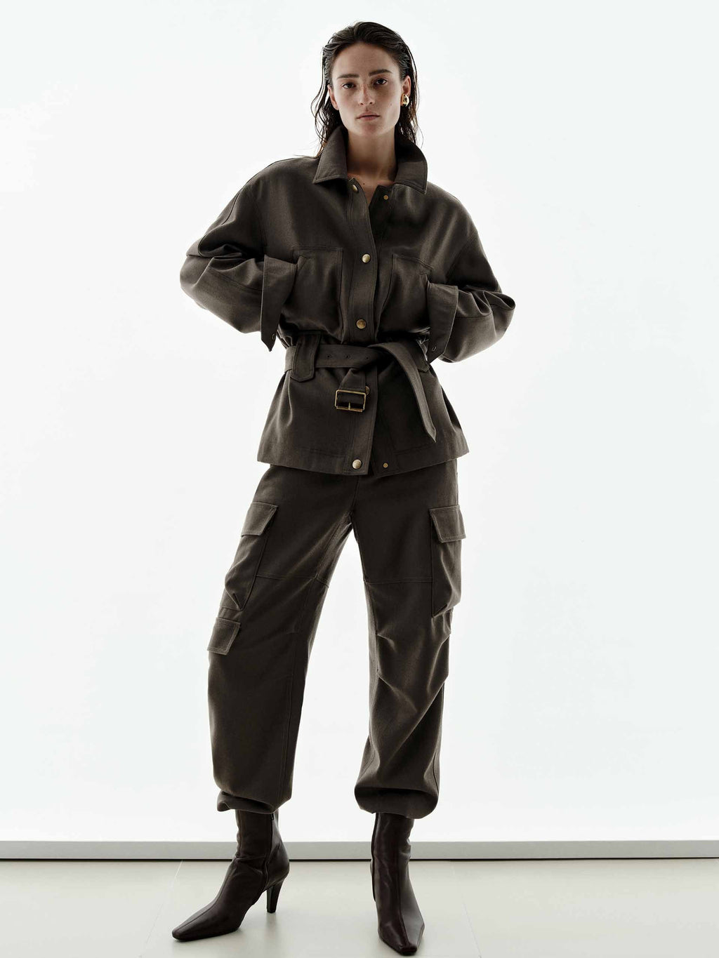 With Belt Wool Jacket