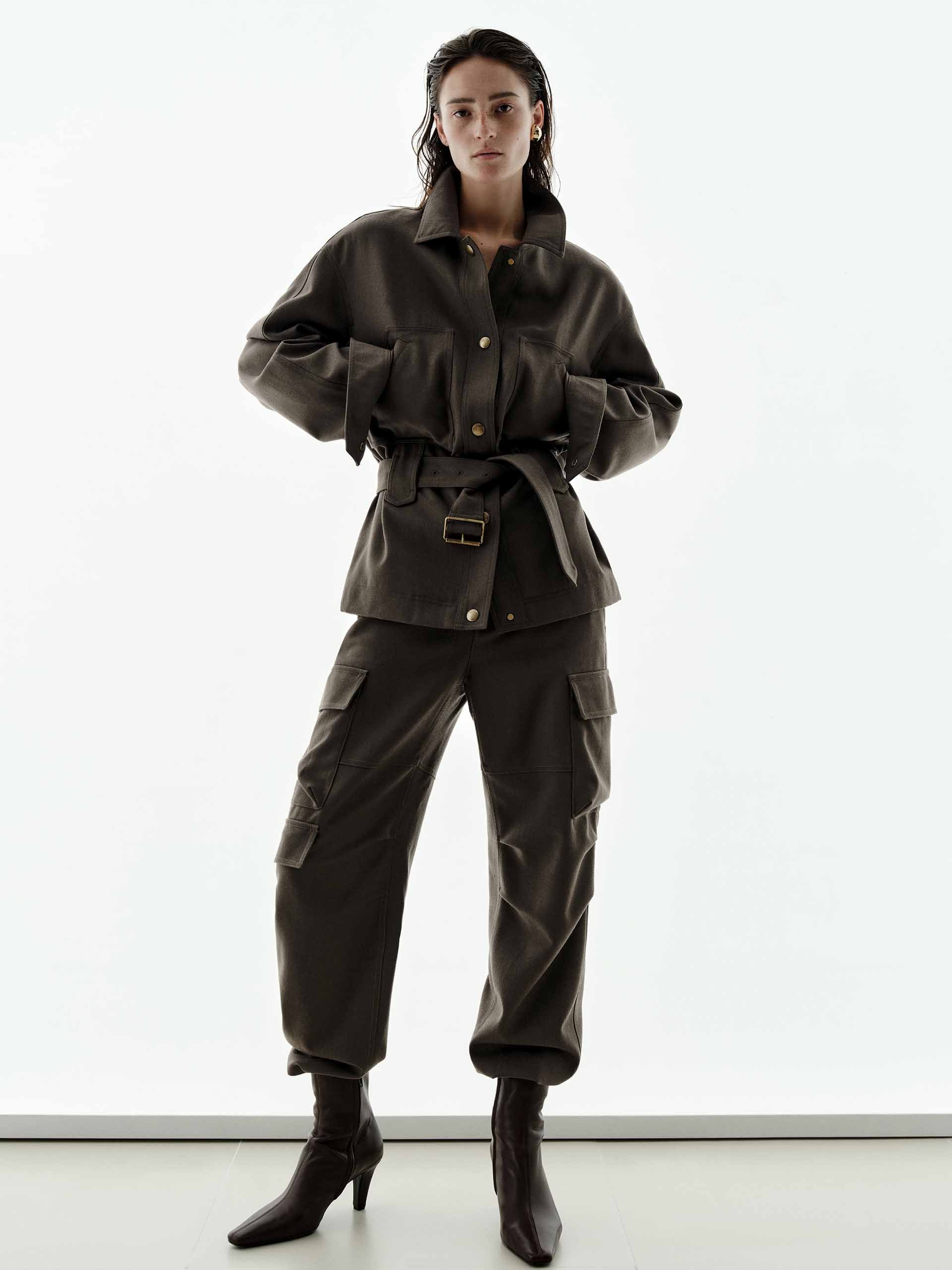 With Belt Wool Jacket