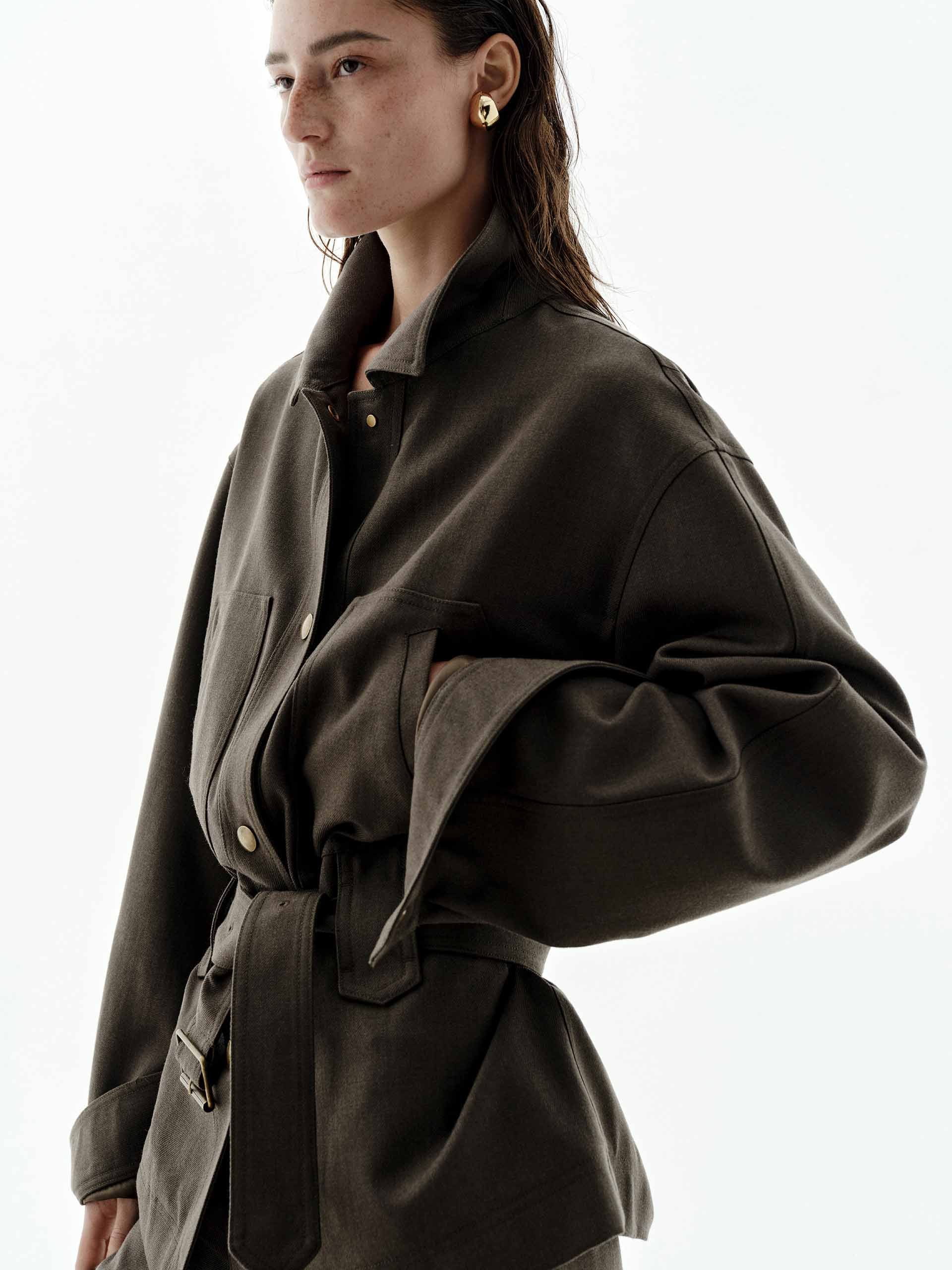With Belt Wool Jacket