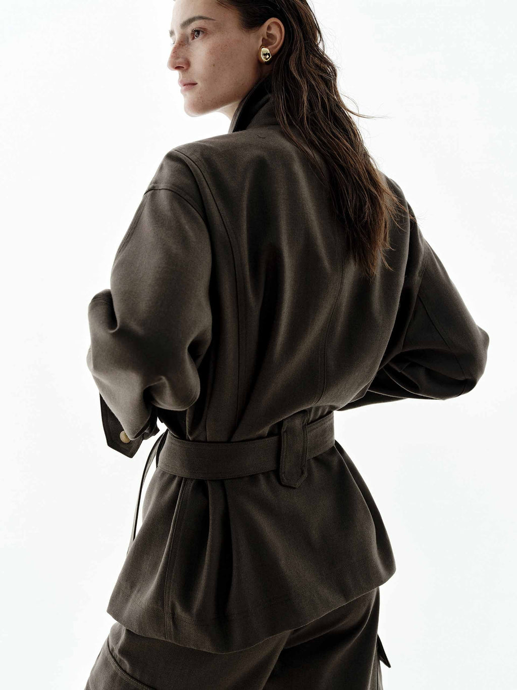 With Belt Wool Jacket