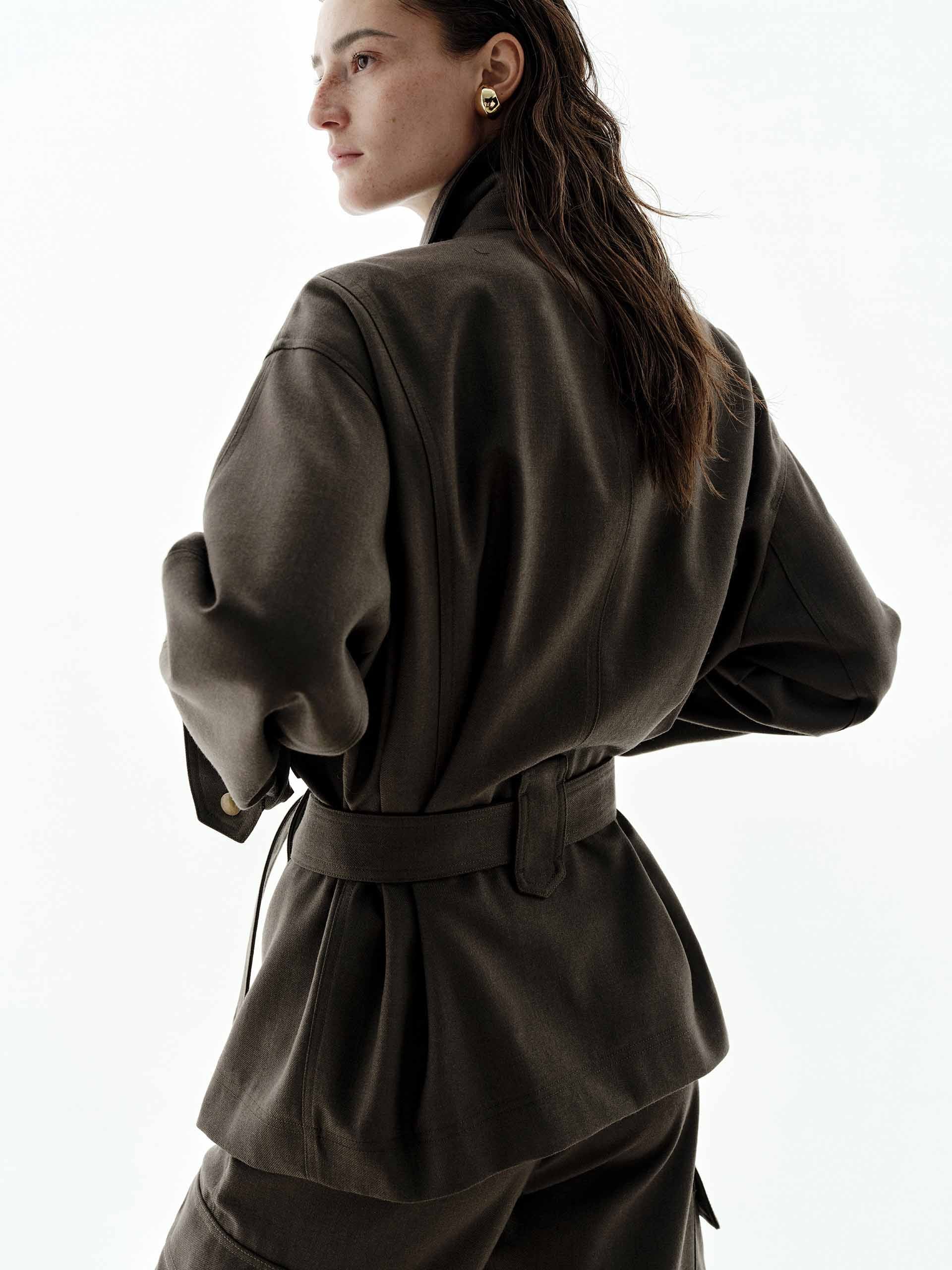 With Belt Wool Jacket