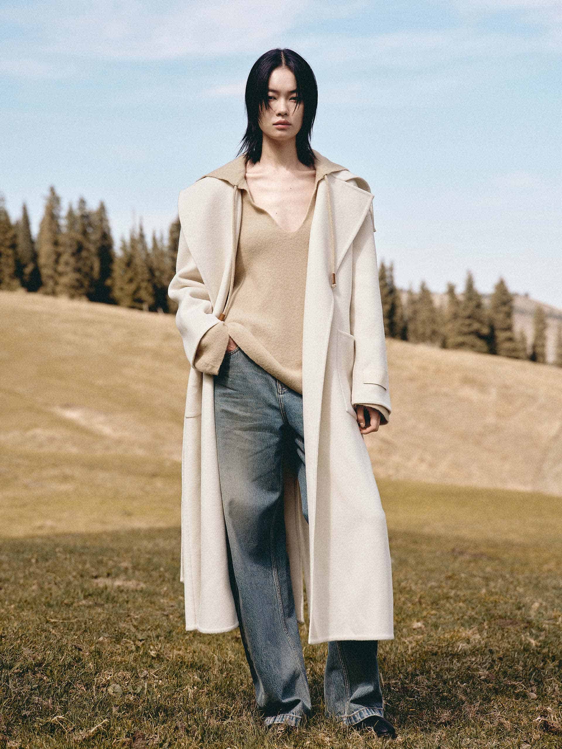 Naval Collar Belted Overcoat