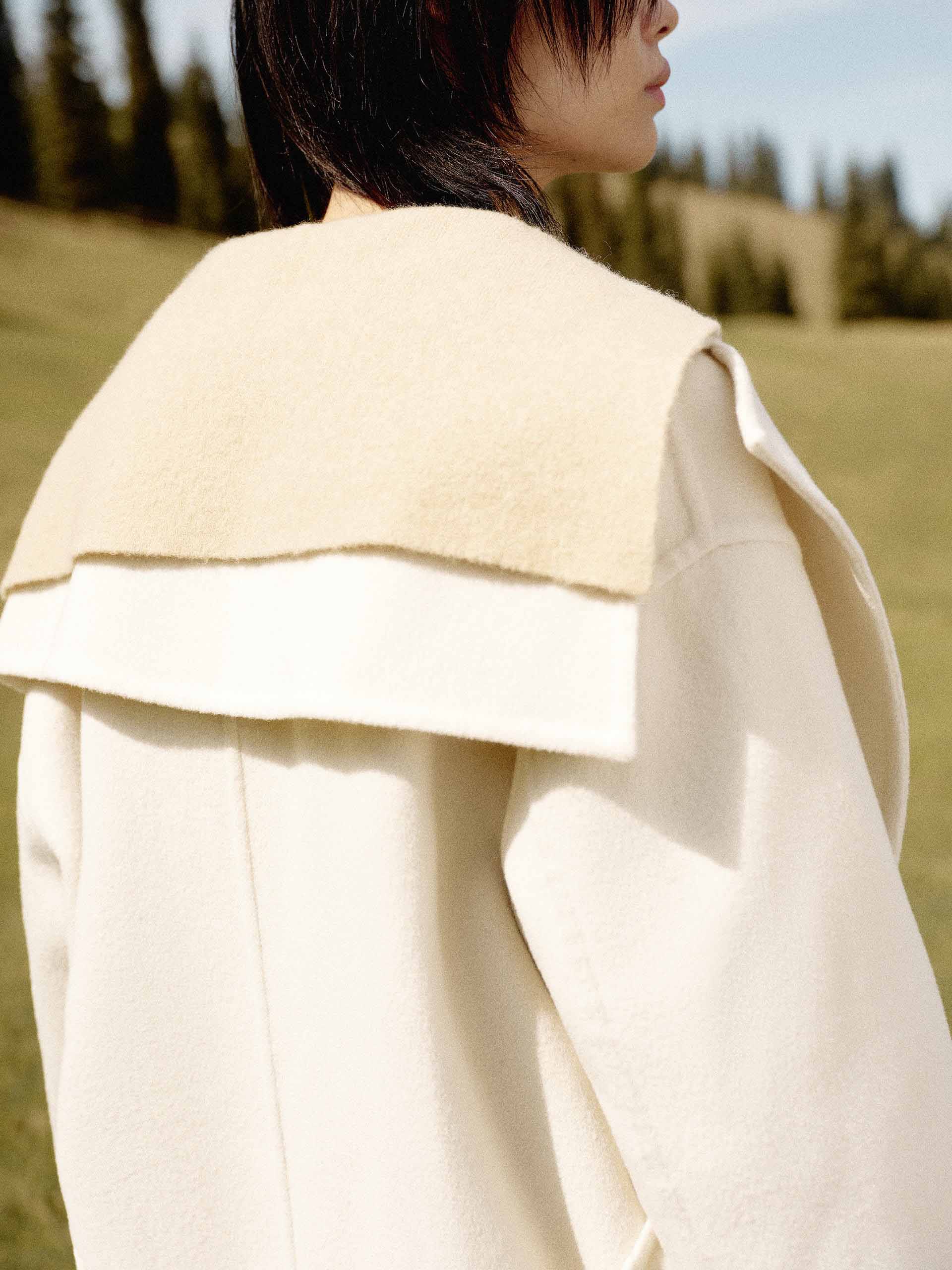 Naval Collar Belted Overcoat