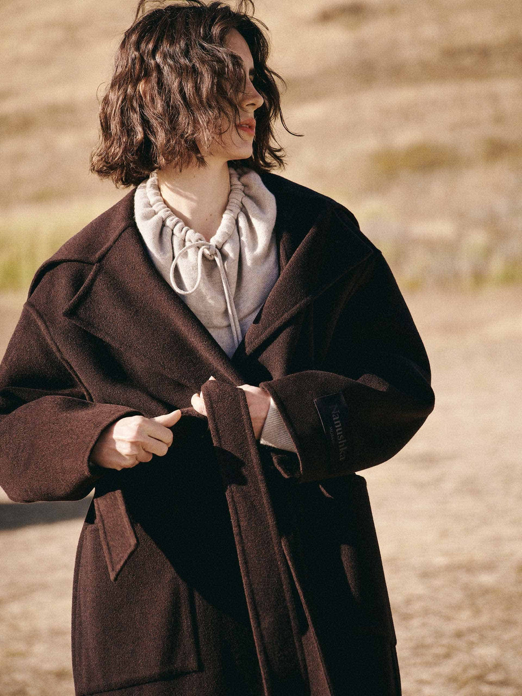 Naval Collar Belted Overcoat