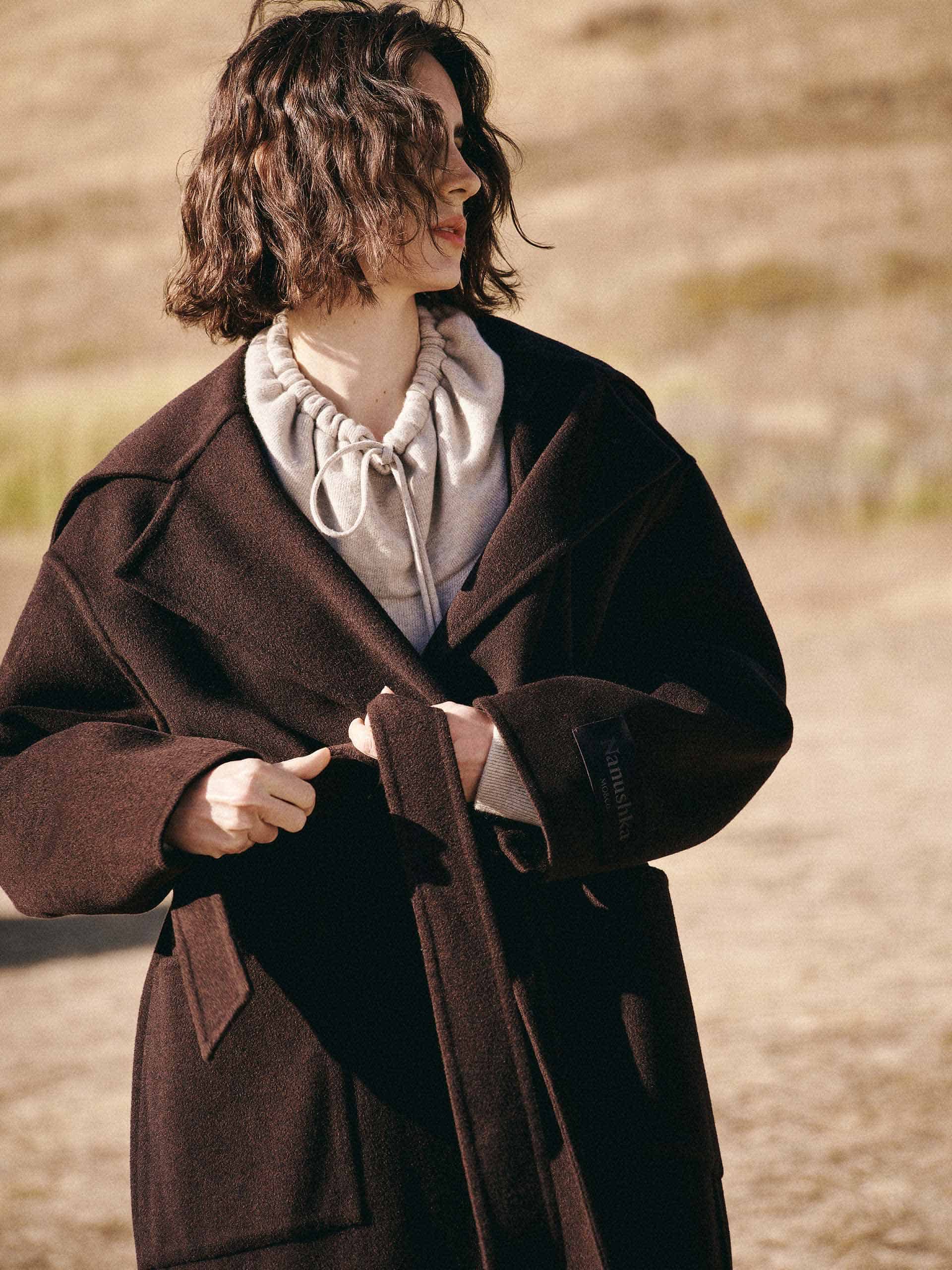 Naval Collar Belted Overcoat