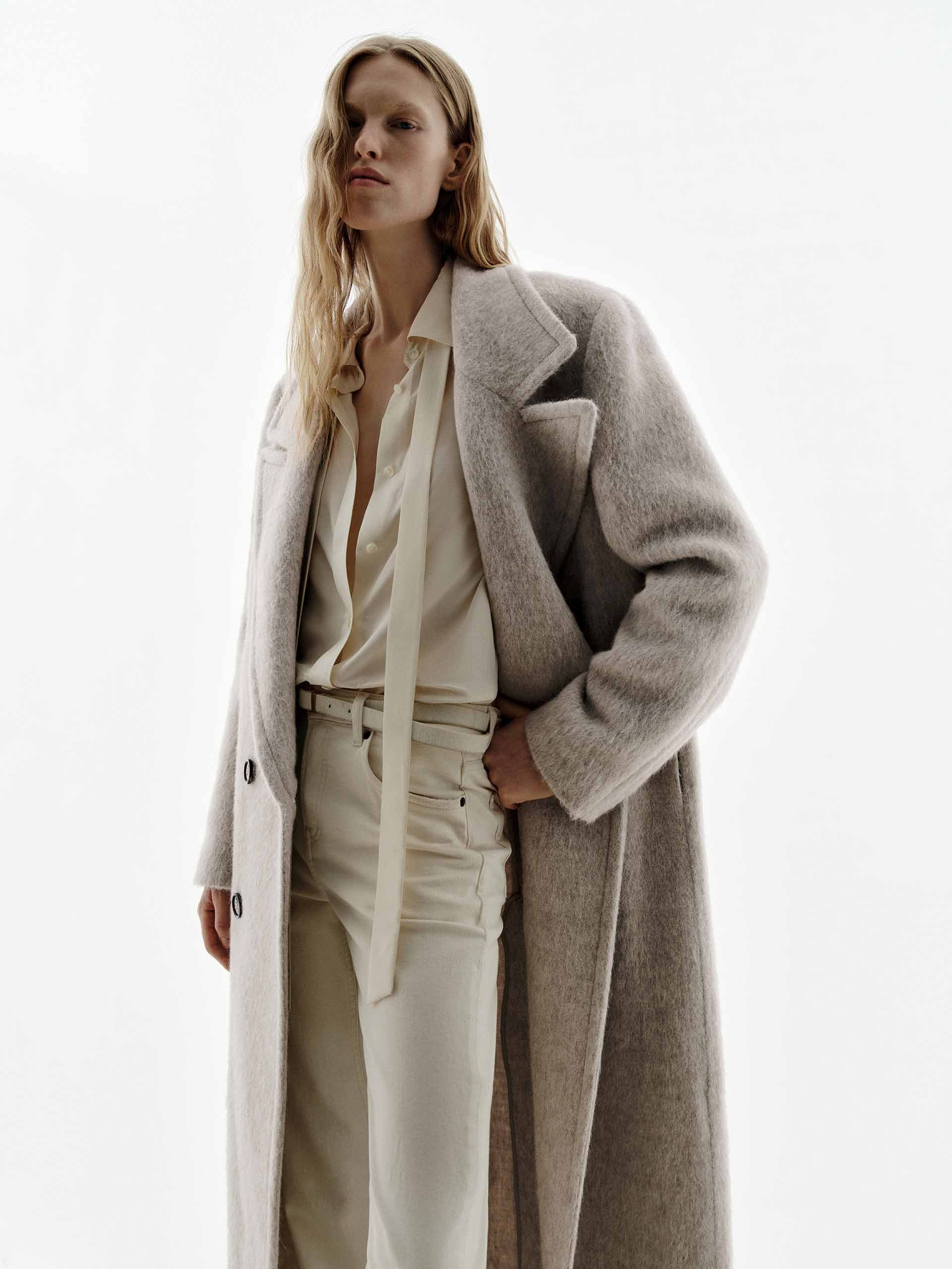 Brushed Lapel Overcoat