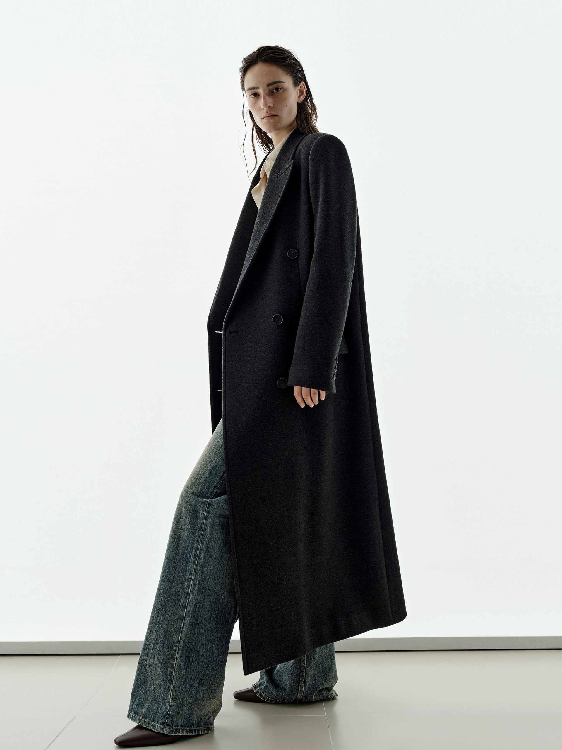 Wool Cashmere Long Overcoat