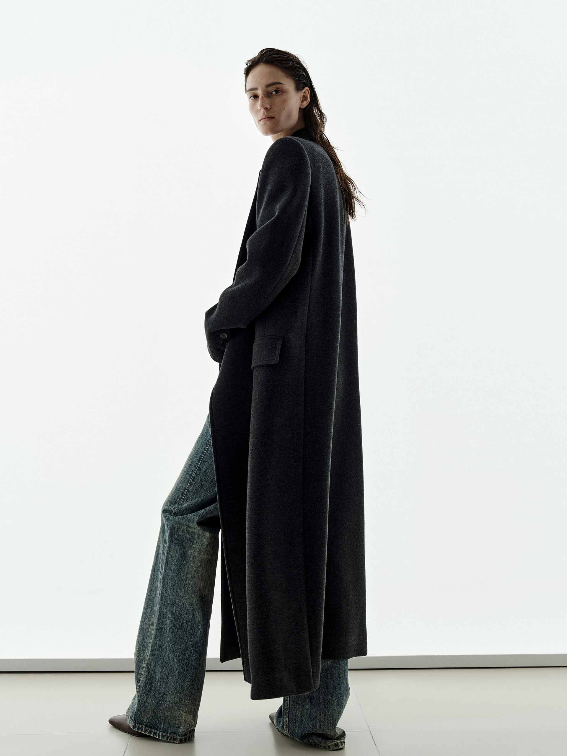 Wool Cashmere Long Overcoat