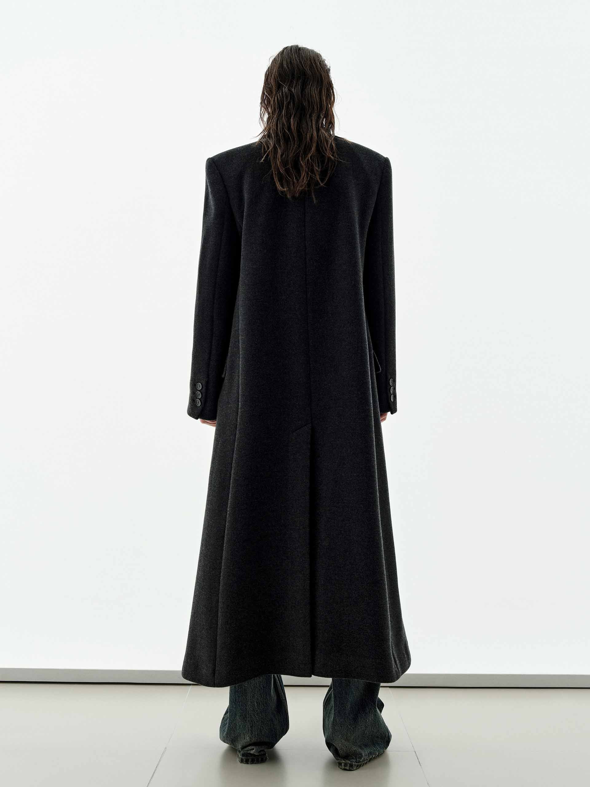 Wool Cashmere Long Overcoat