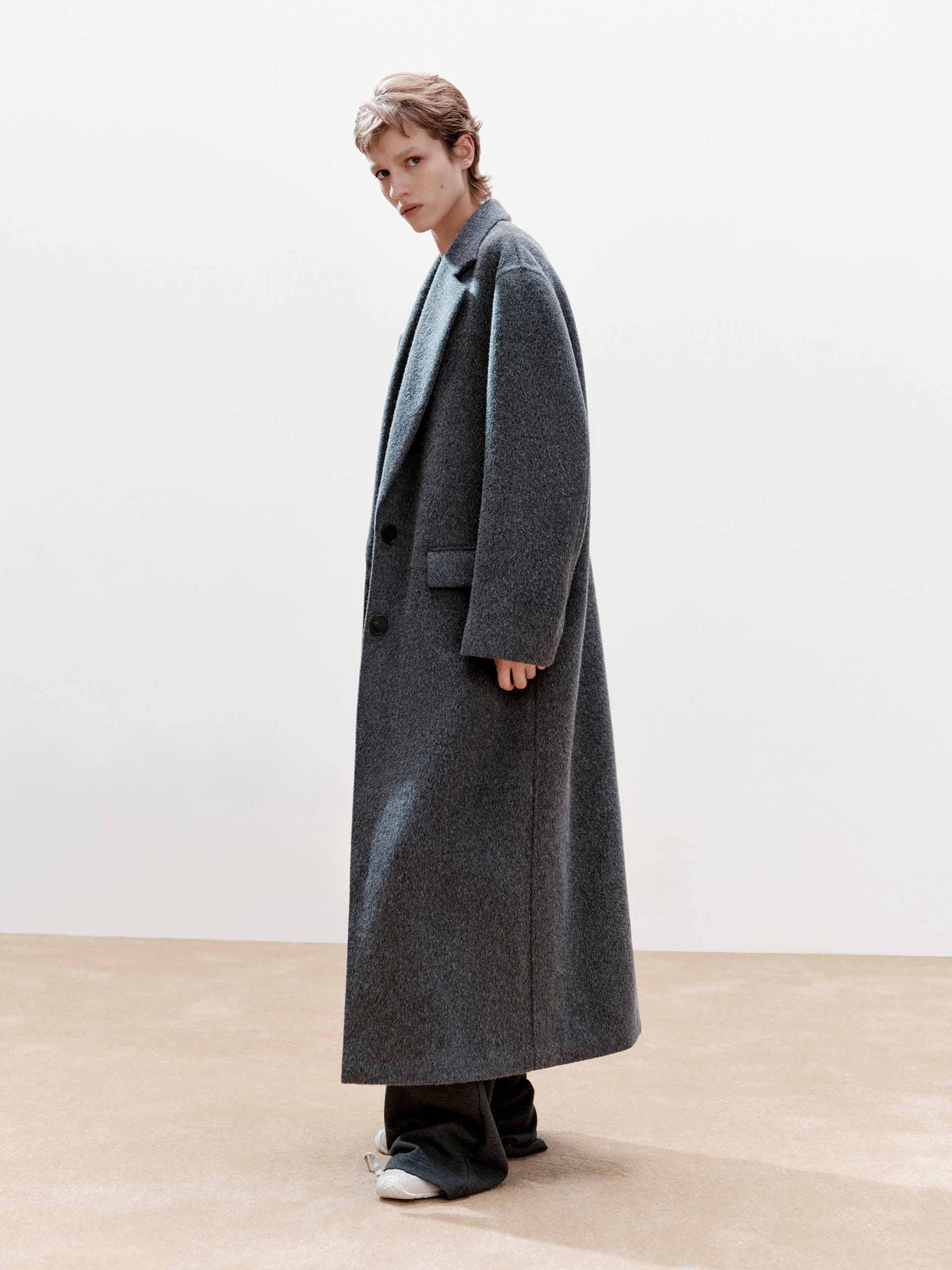 Wool Blend Long Coat