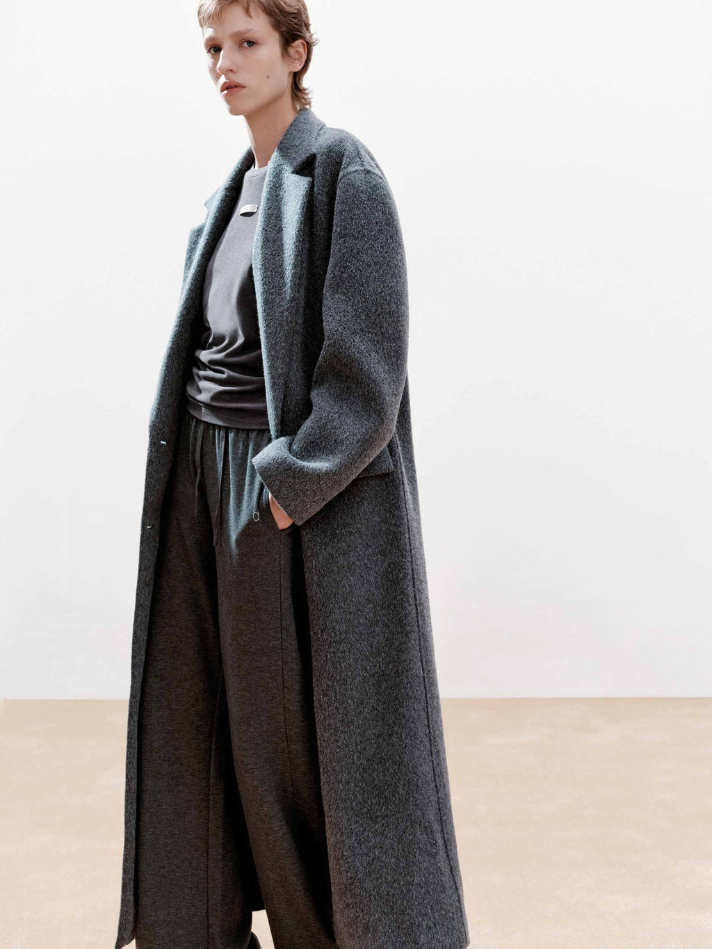 Wool Blend Long Coat