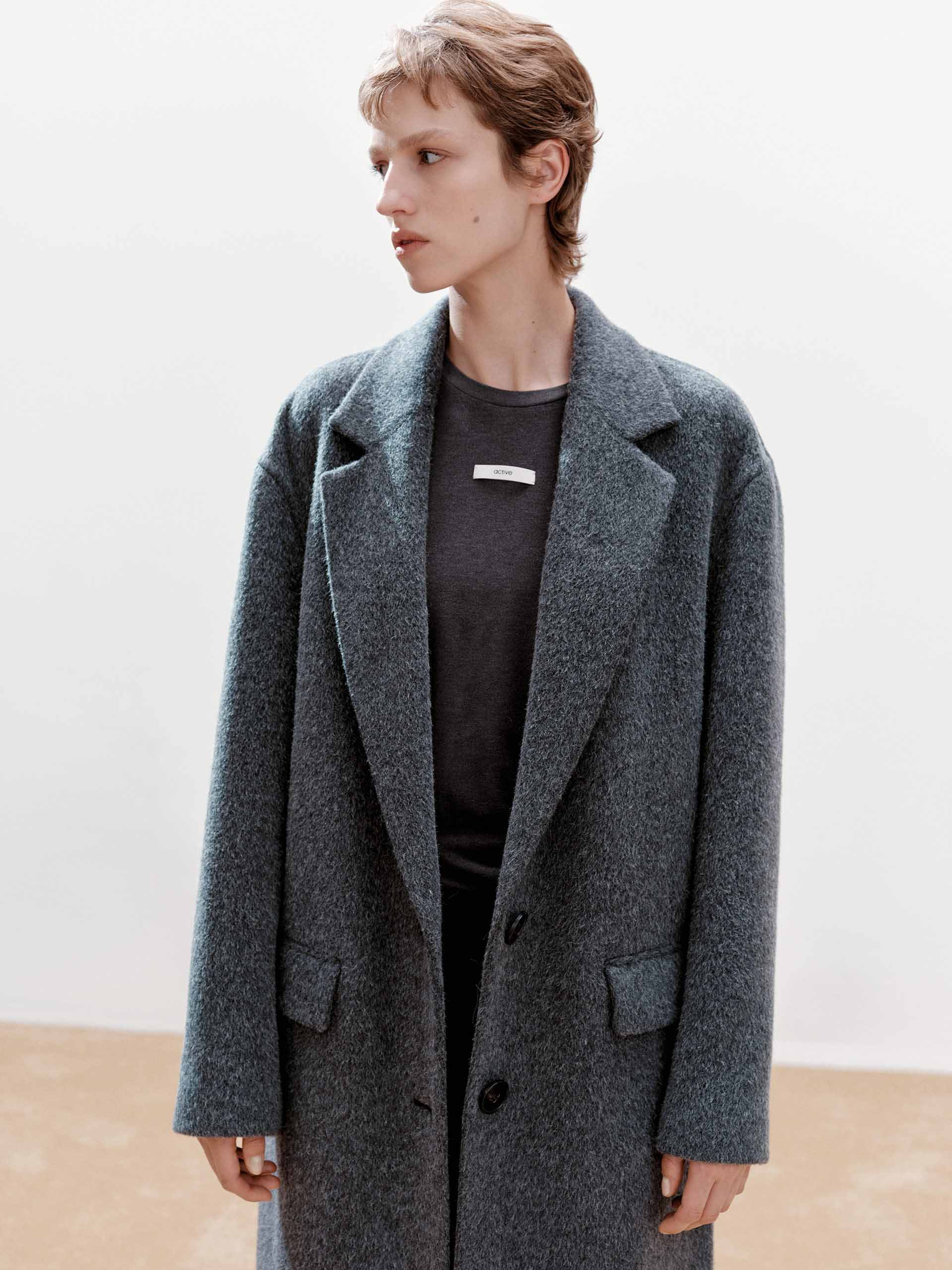 Wool Blend Long Coat