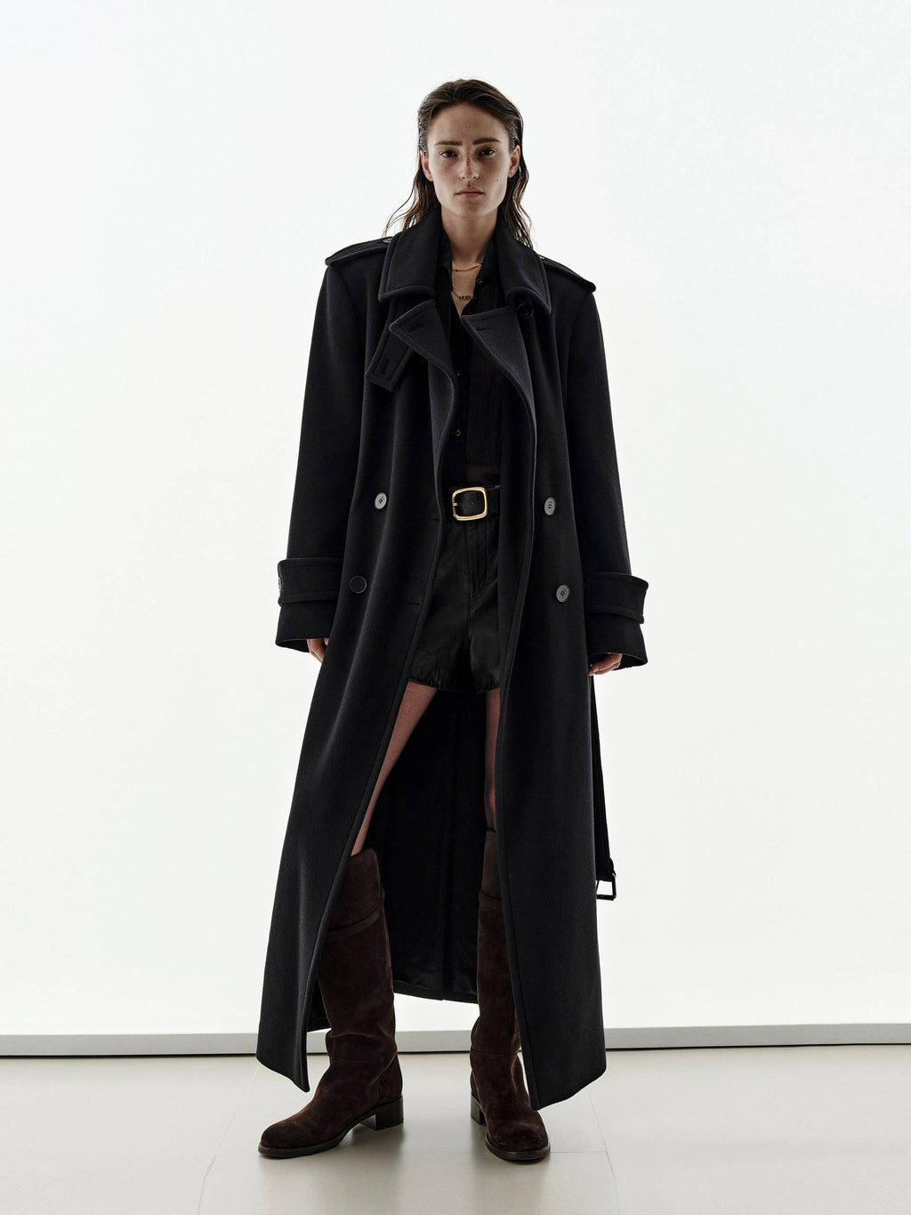 Wool Blend Long Coat