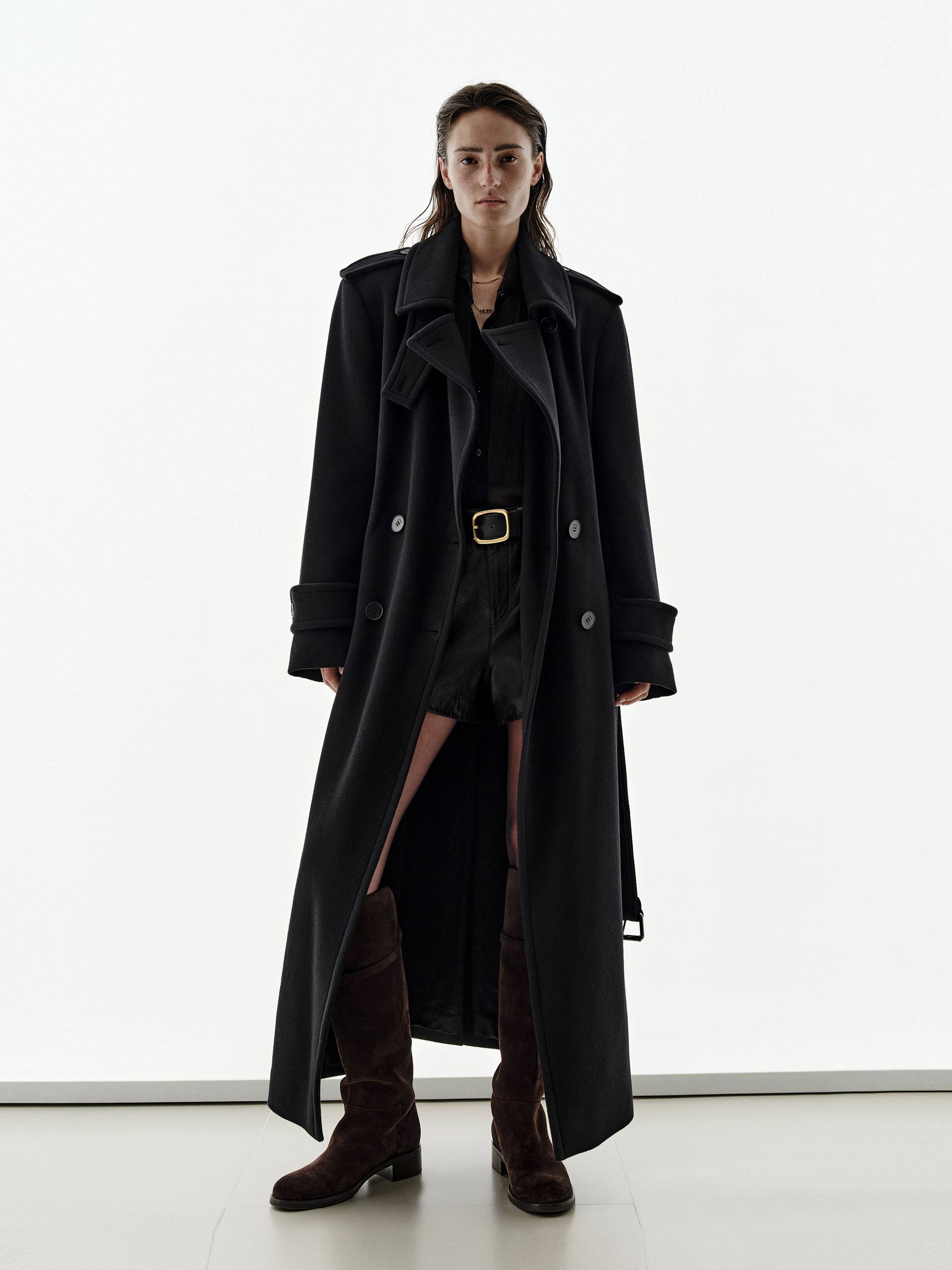 Wool Blend Long Coat