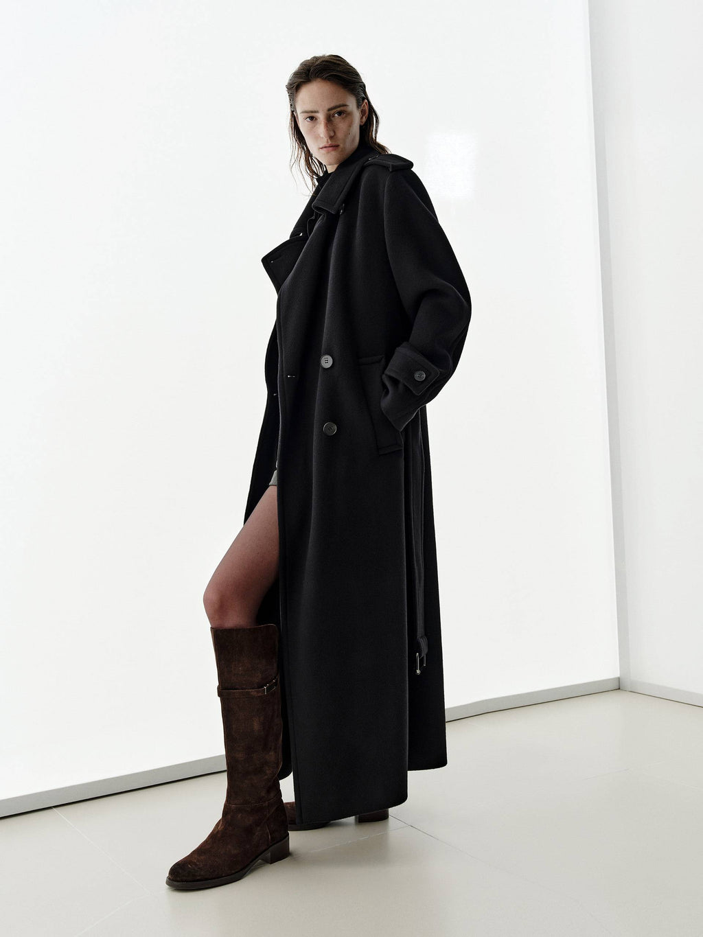 Wool Blend Long Coat