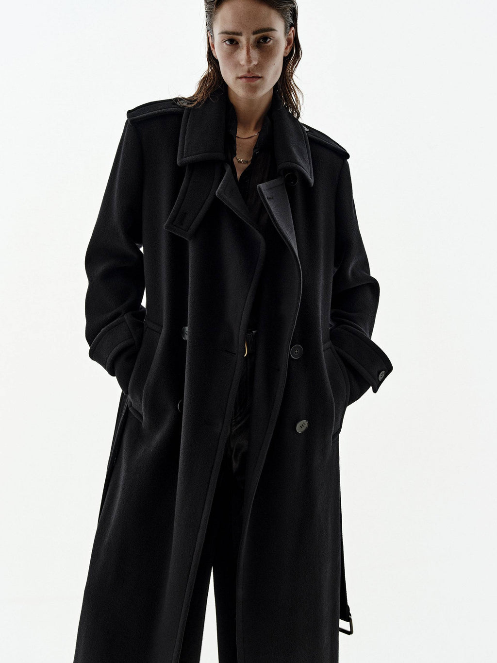 Wool Blend Long Coat