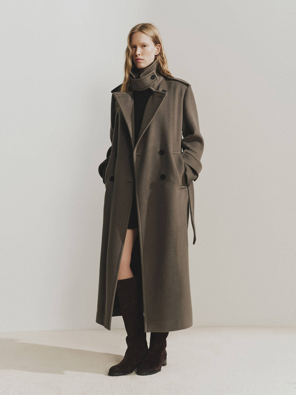 Wool Blend Long Coat