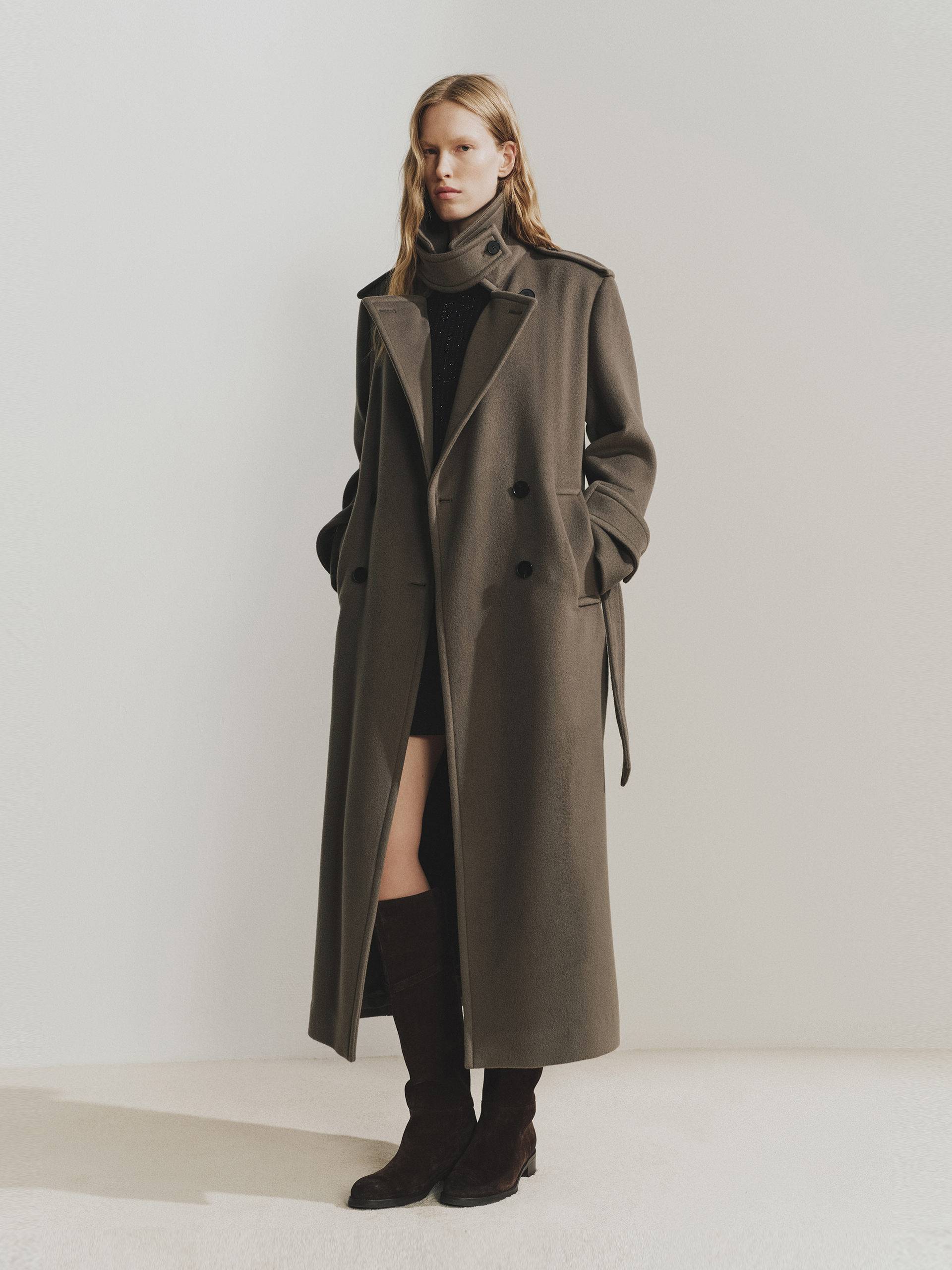 Wool Blend Long Coat