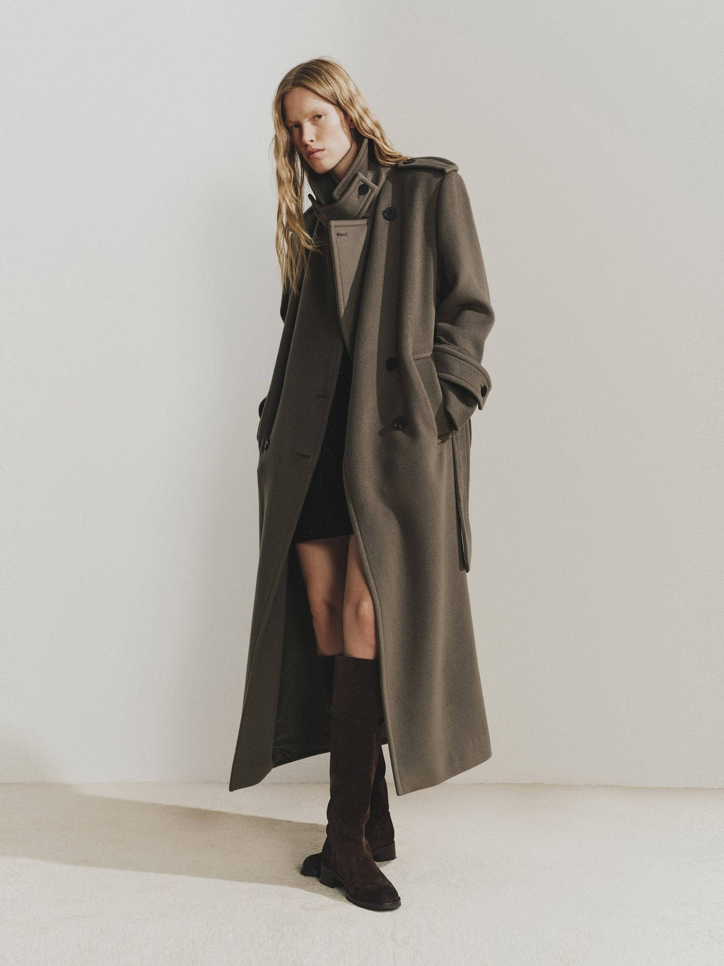 Wool Blend Long Coat