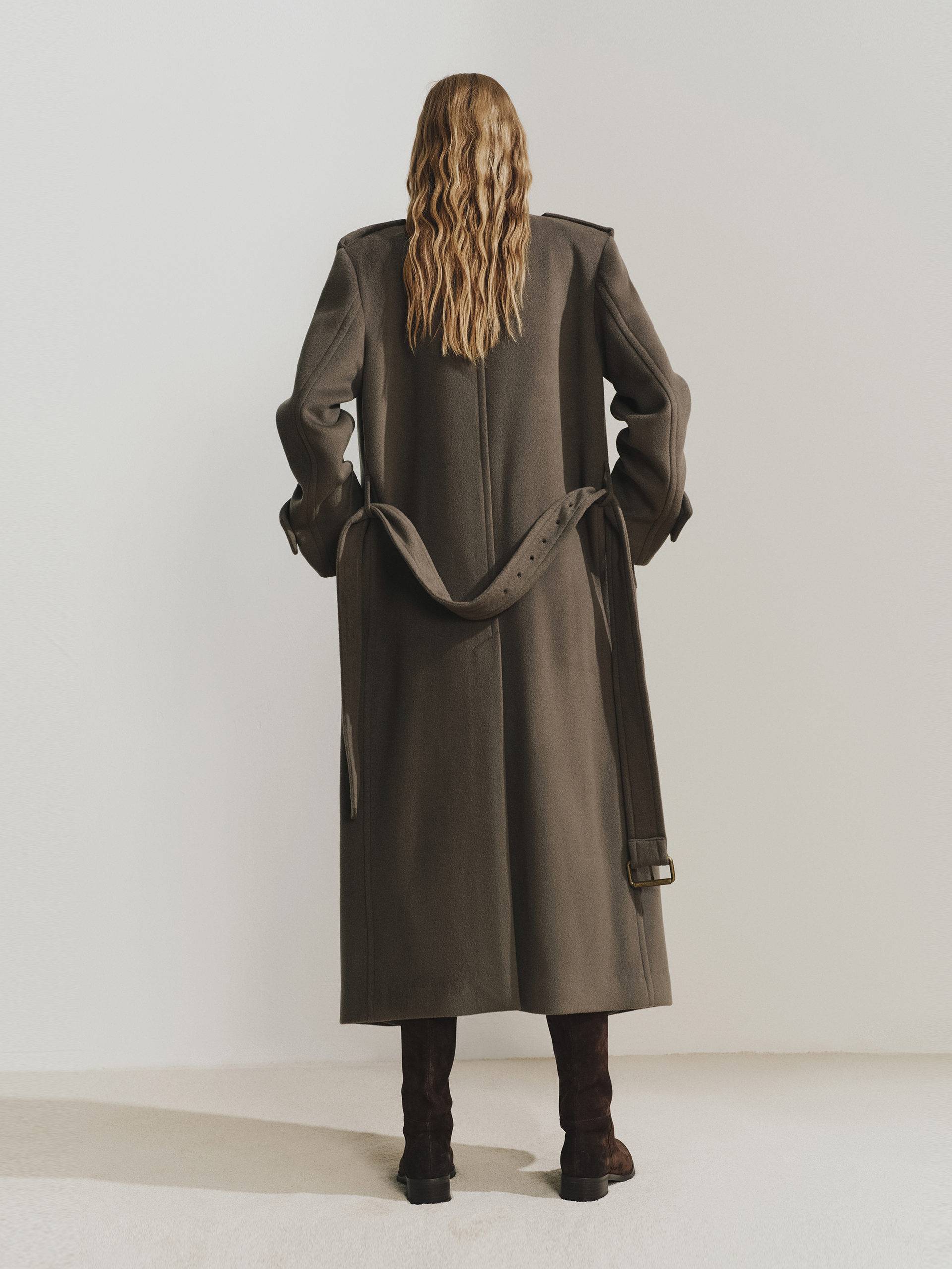 Wool Blend Long Coat