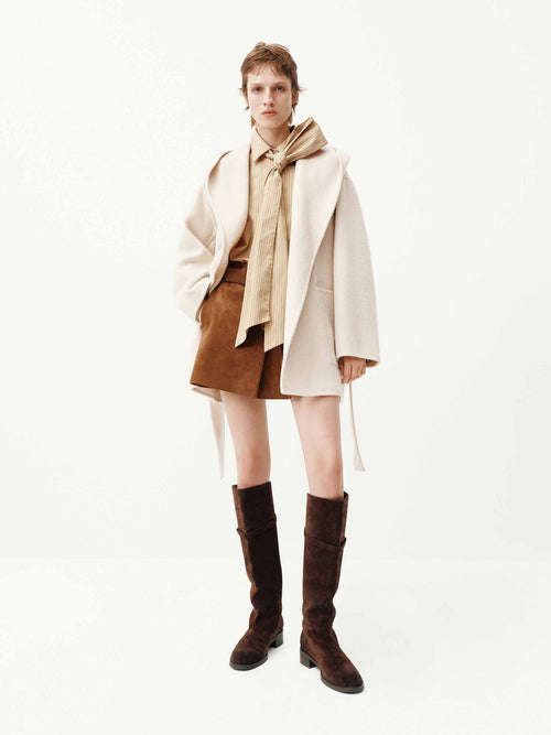 Belted Wool Blend Coat