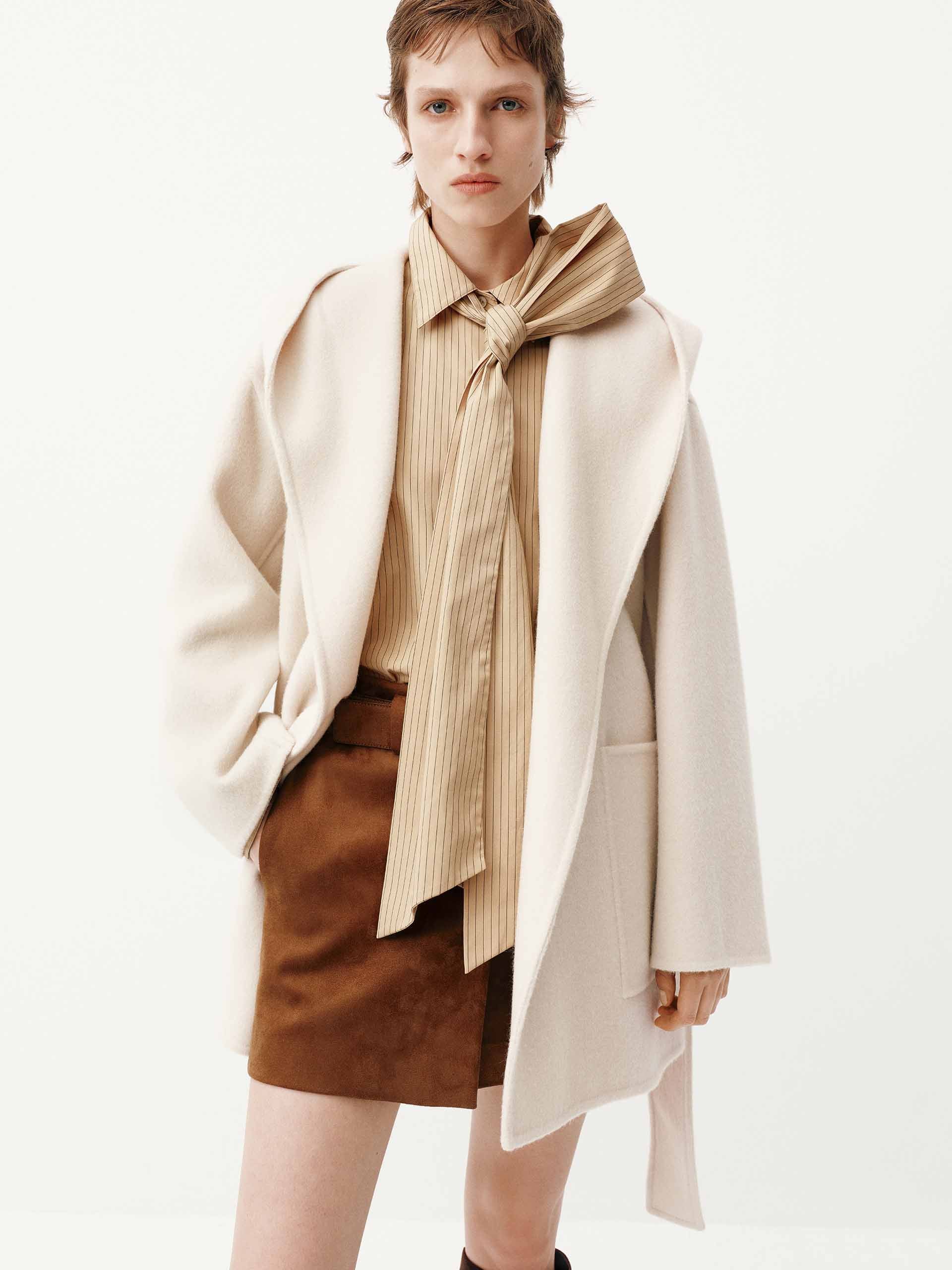 Belted Wool Blend Coat